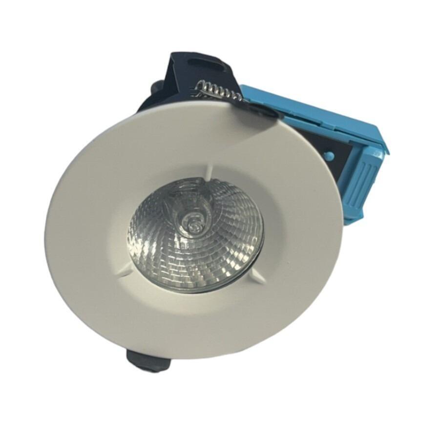 Ansell Edge GU10 Fire Rated Downlight 50W, Matt White