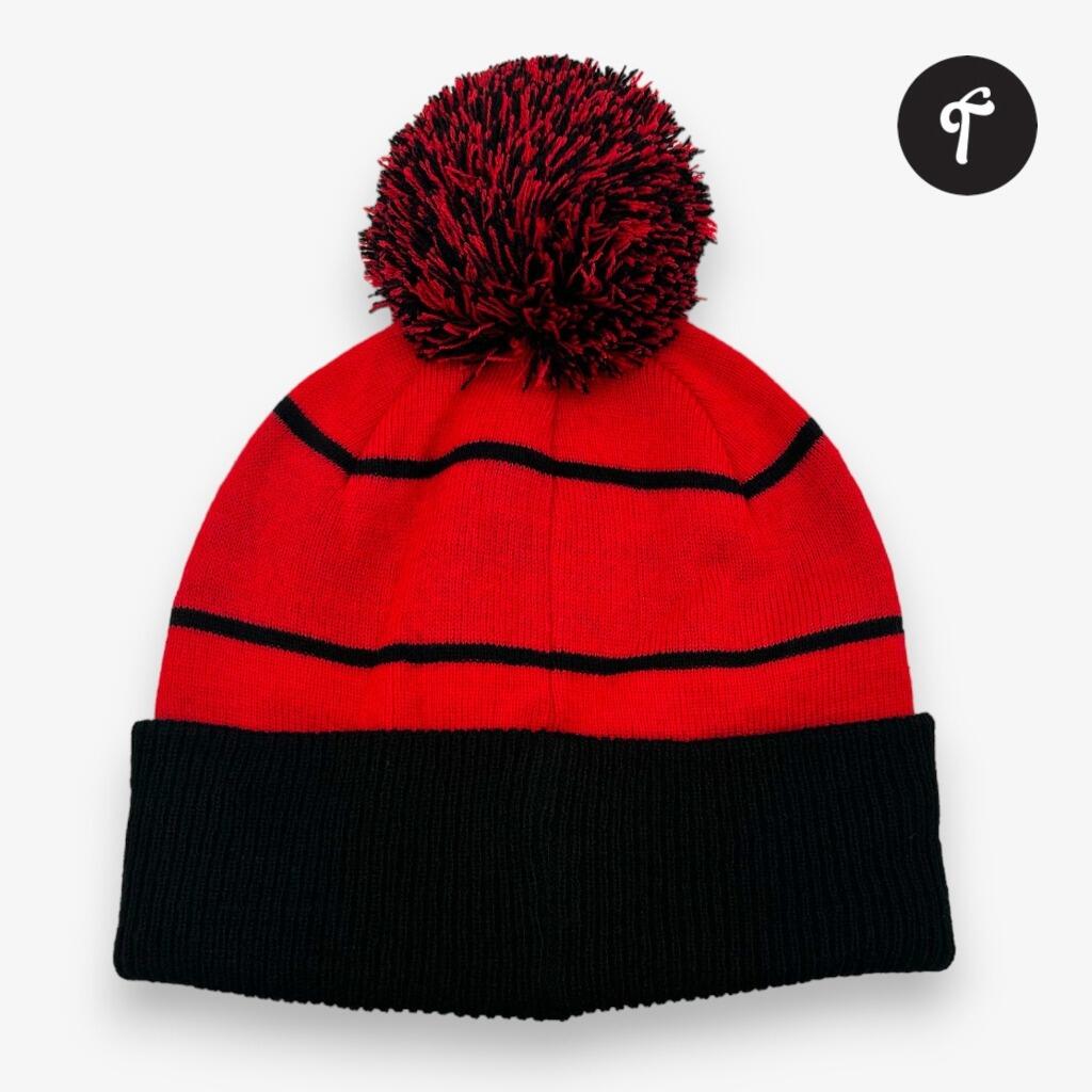 Bobble Hat Back Red Black