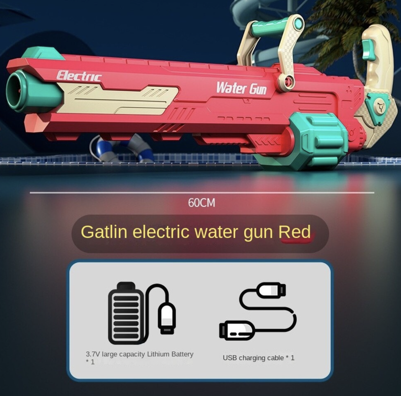 Electronic stream Tik Tok High Powered Electric Gatling Water Gun RRP £99