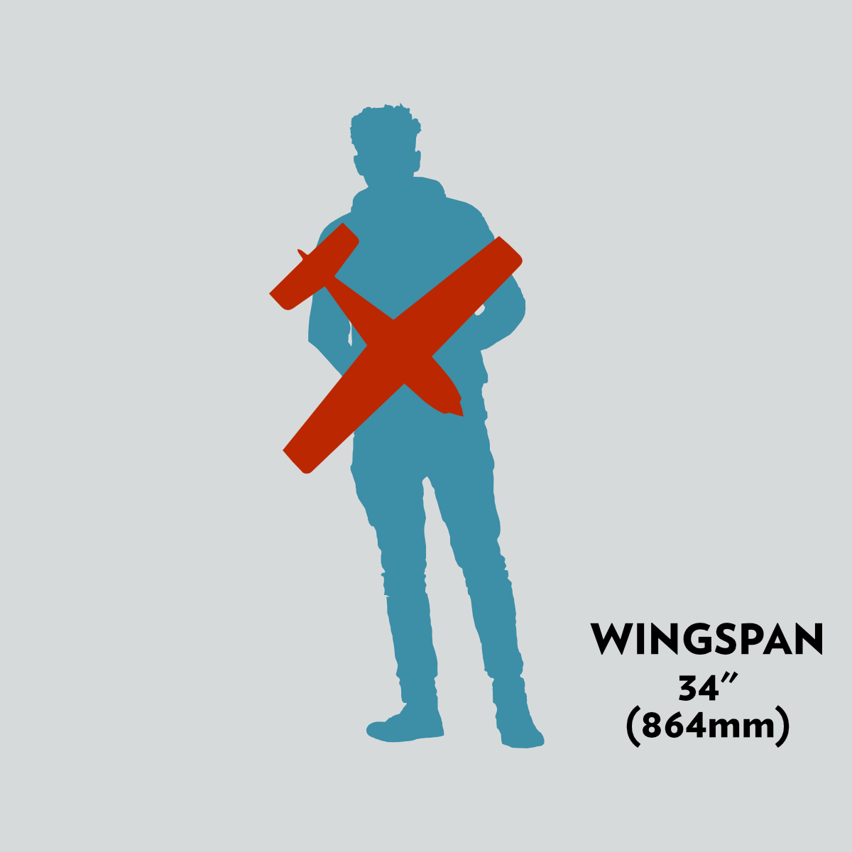34" (864mm) Wingspan