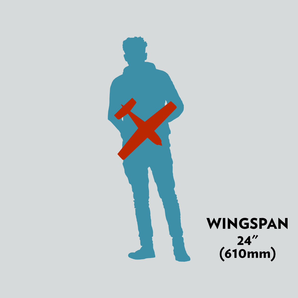 24" (610mm) wingspan
