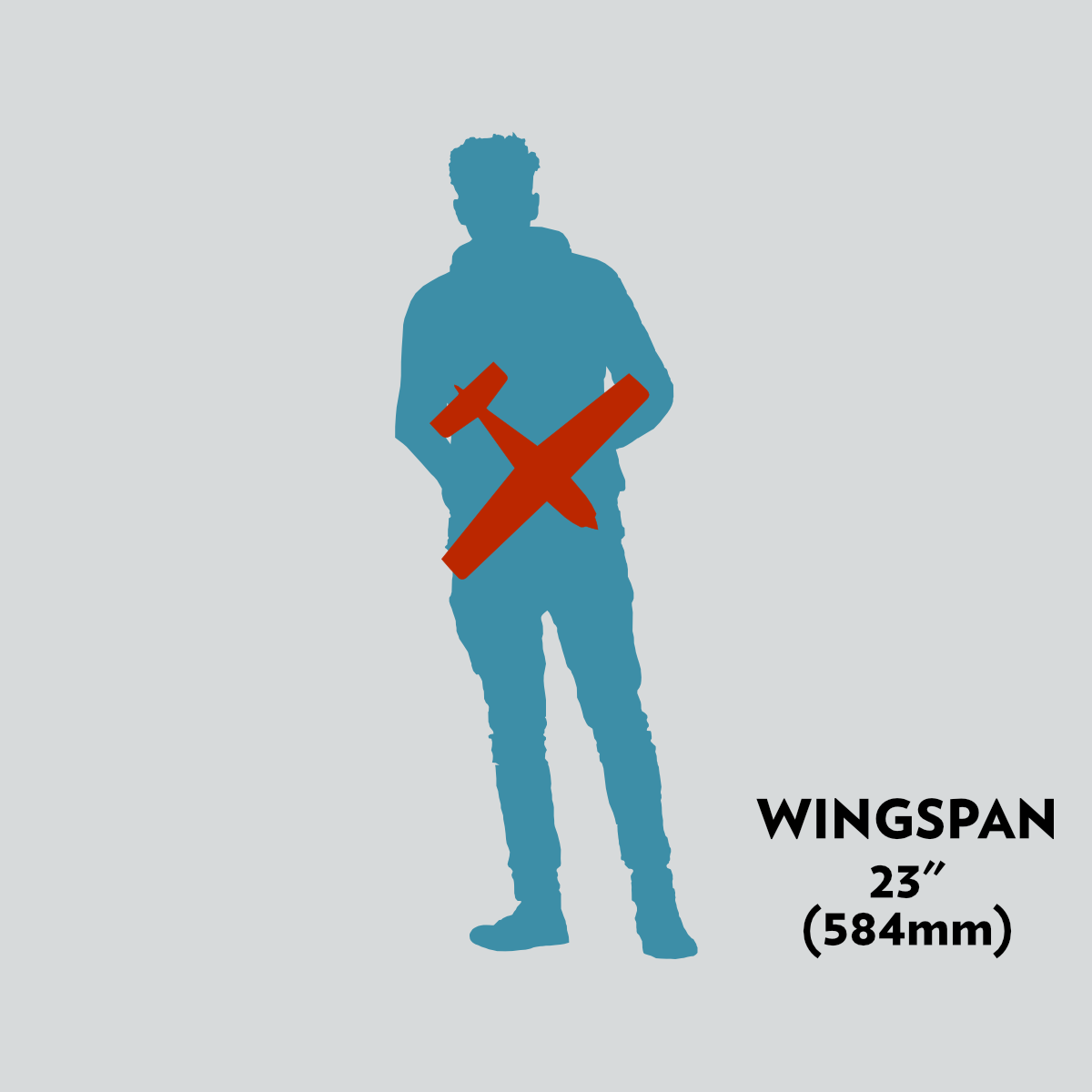 23" (584mm) Wingspan