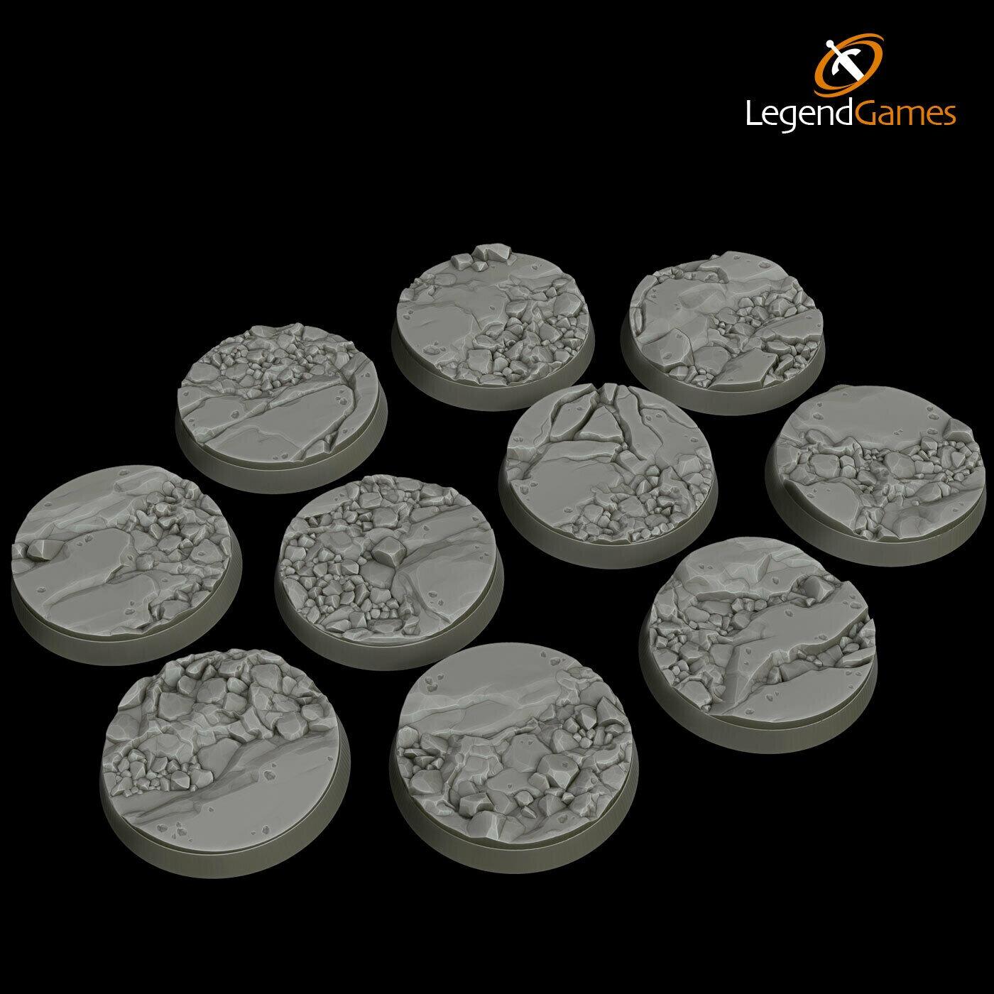 Picture of 32mm natural stone and rock bases x10 - STL file - Main Image