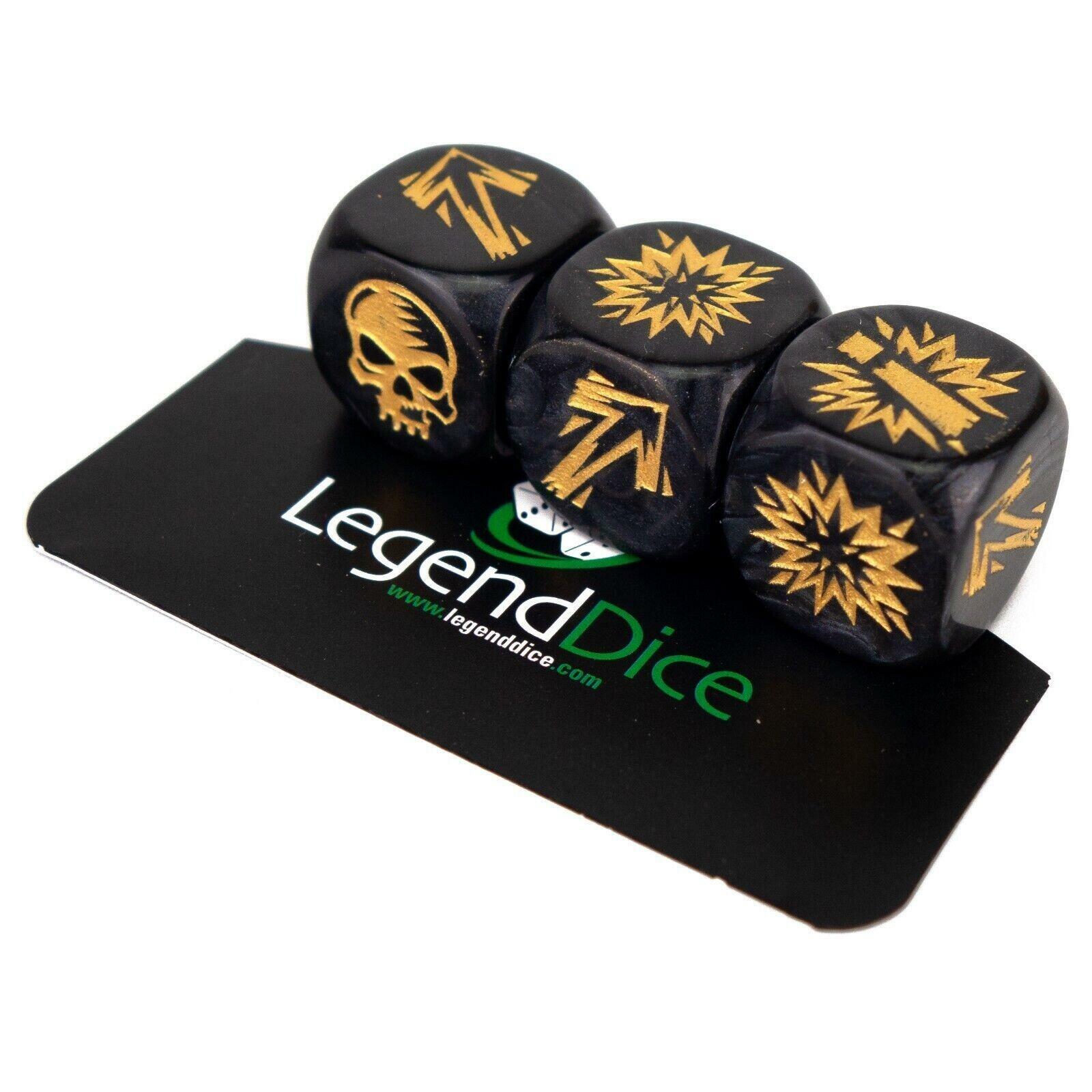 Picture of Blocking Dice Set - Pearl Black (Gold) with bag