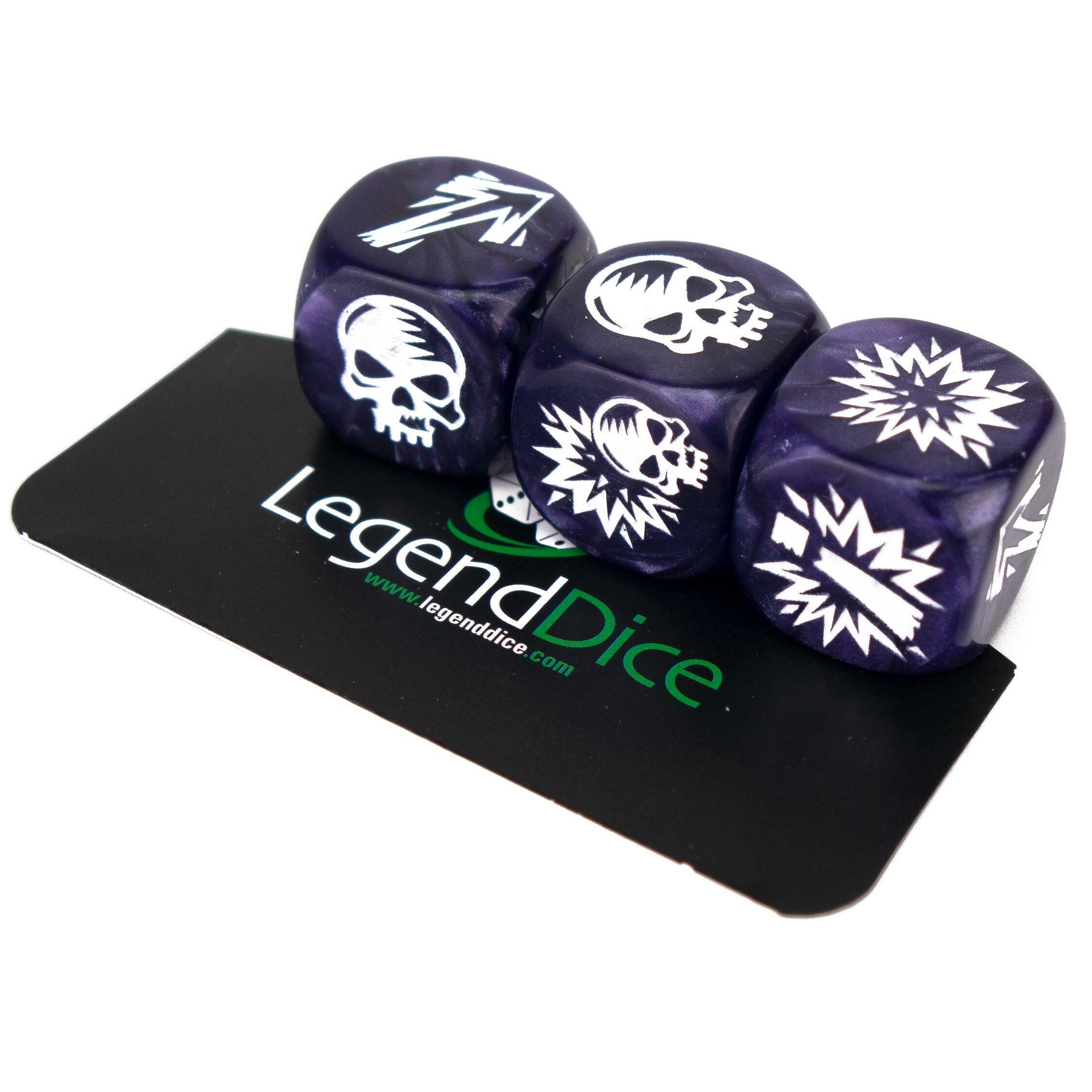 Picture of Blocking Dice Set - Pearl Purple (White) with bag