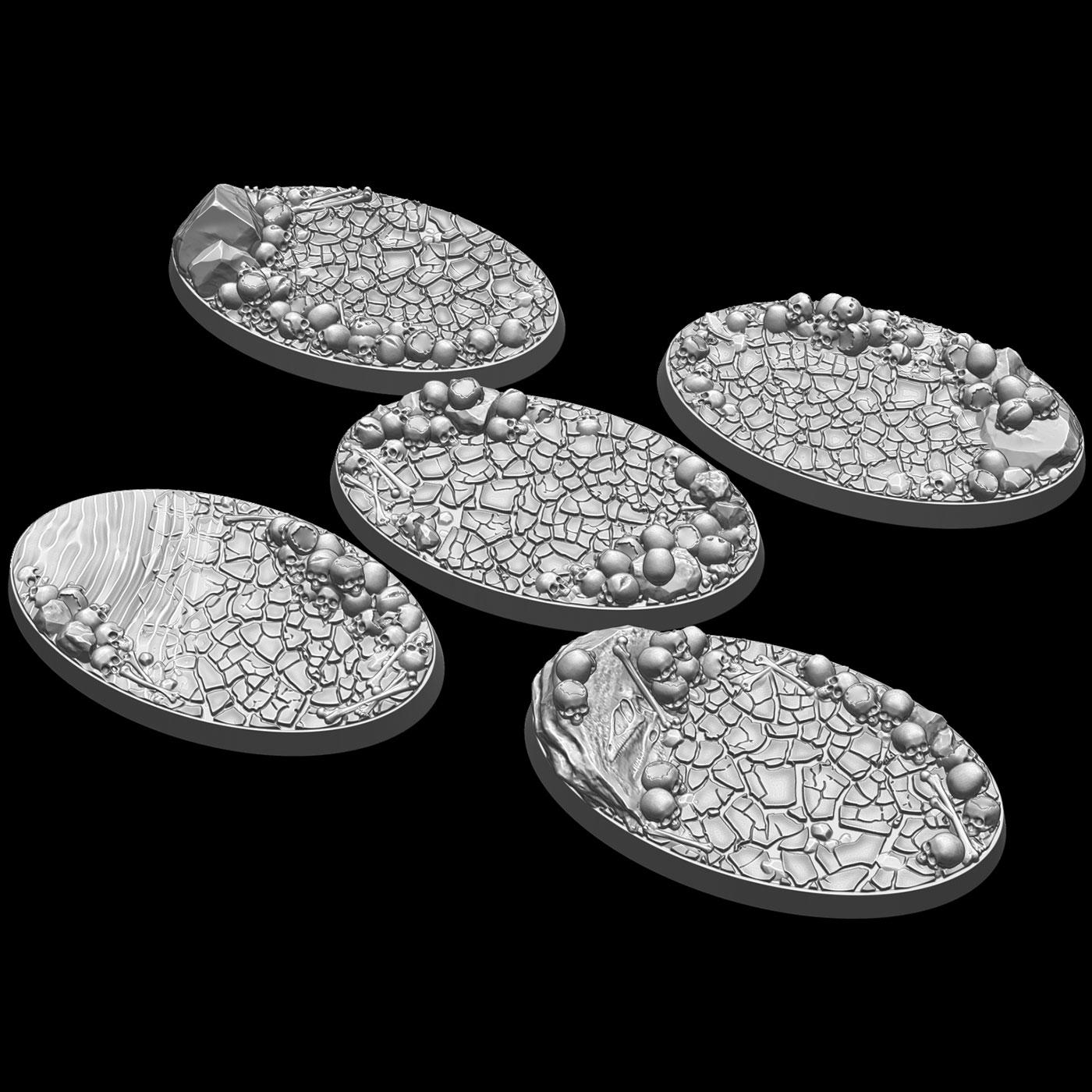 Picture of 60x32mm Skull Bases x 5 STL file - Main Image