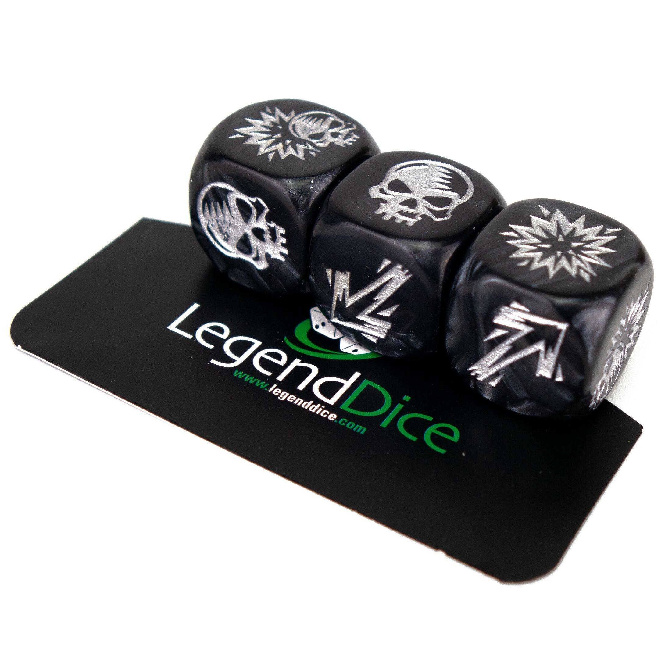Picture of Blocking Dice Set - Pearl Black (Silver) with bag
