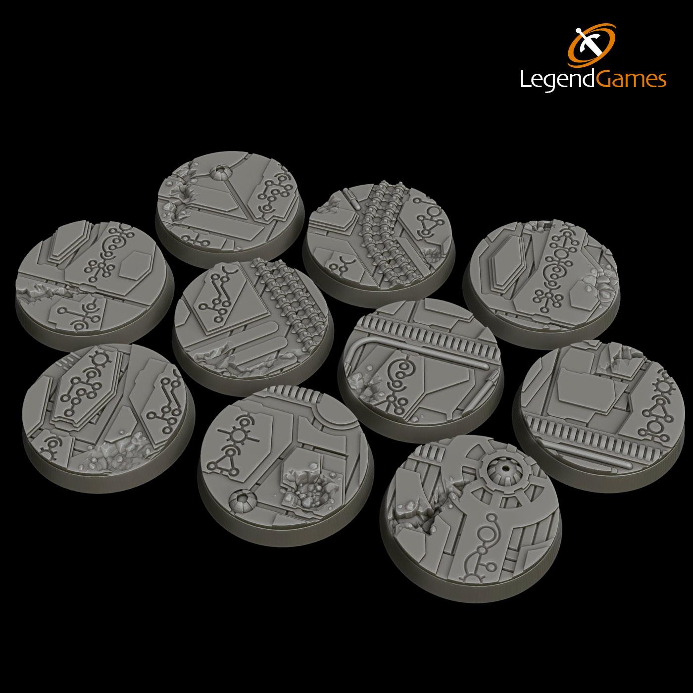 Picture of Necron 32mm blasted bases round x10 STL file - Main Image