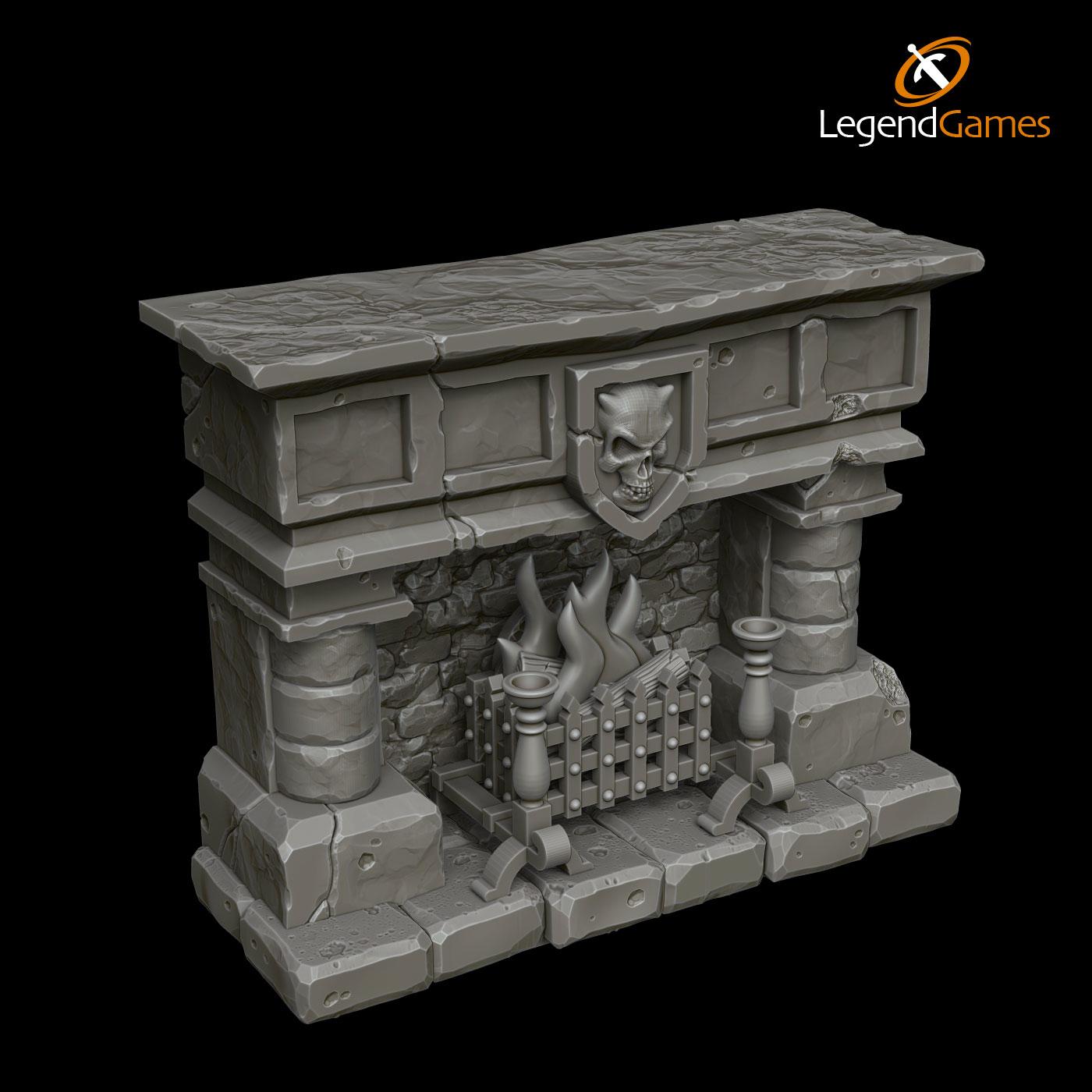 Picture of Dungeon Fireplace STL file - Main Image