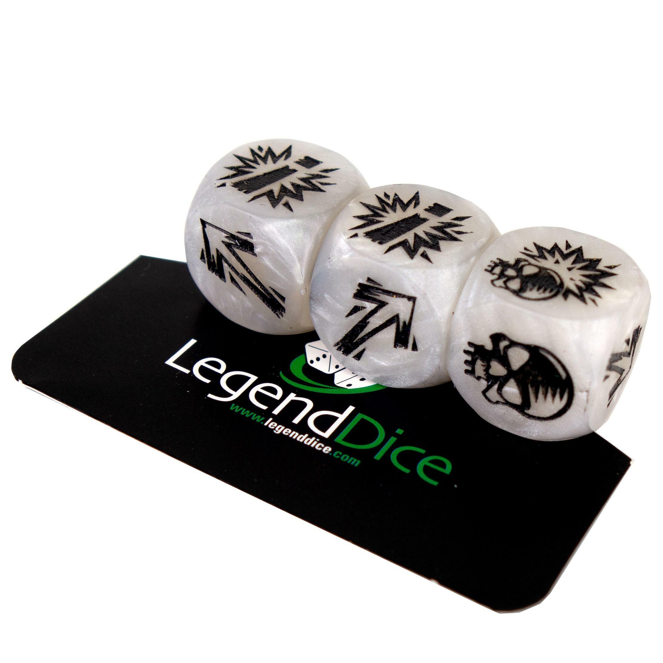 Picture of Blocking Dice Set - Pearl White (Black) with bag
