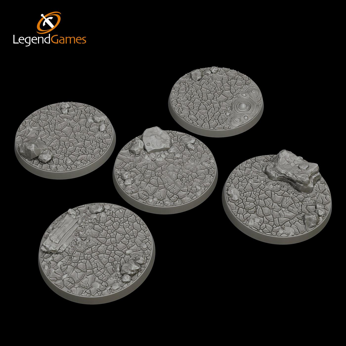 Picture of 50mm round Cracked Earth figure bases STL file - Main Image