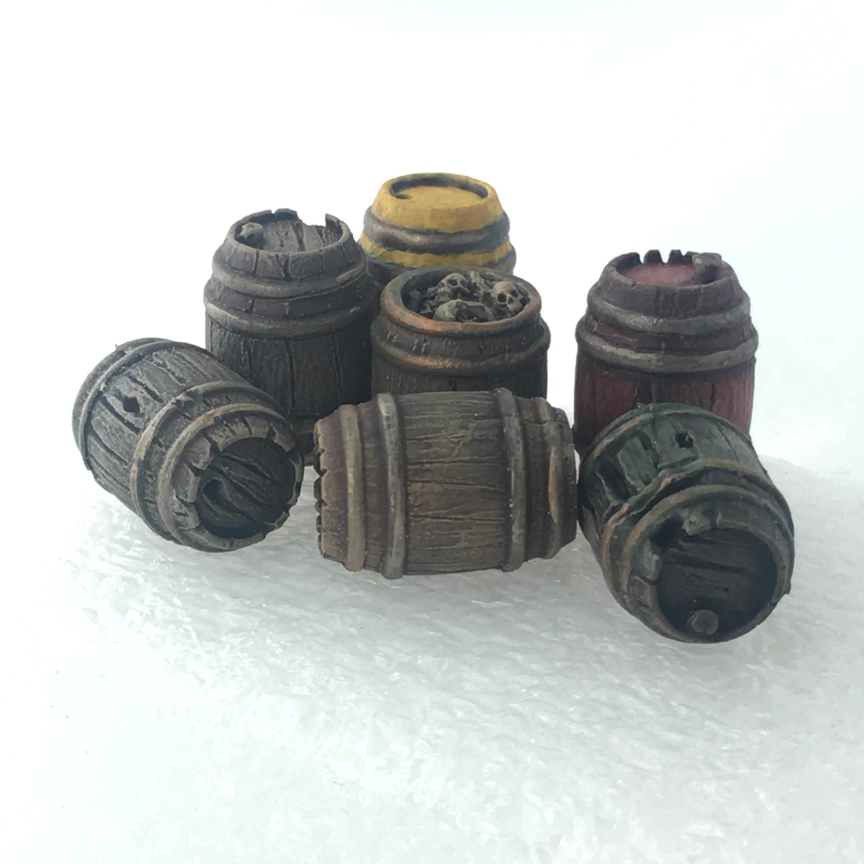 Picture of 28mm scale Resin Barrel Set - Empty Open Barrels Set 5 - 6th Image