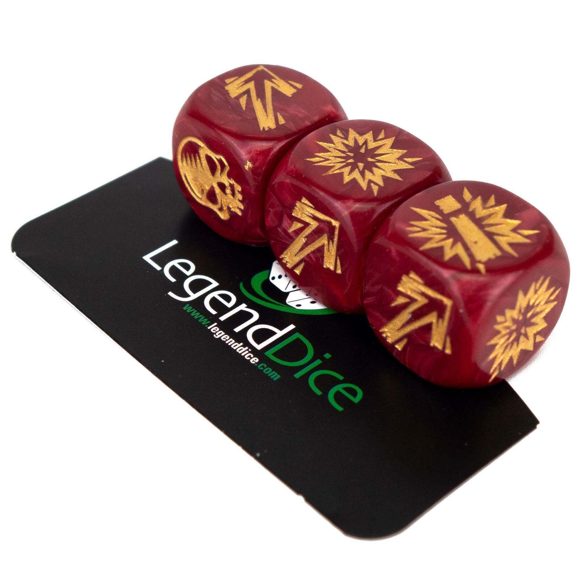 Picture of Blocking Dice Set - Pearl Burgundy (Gold) with bag