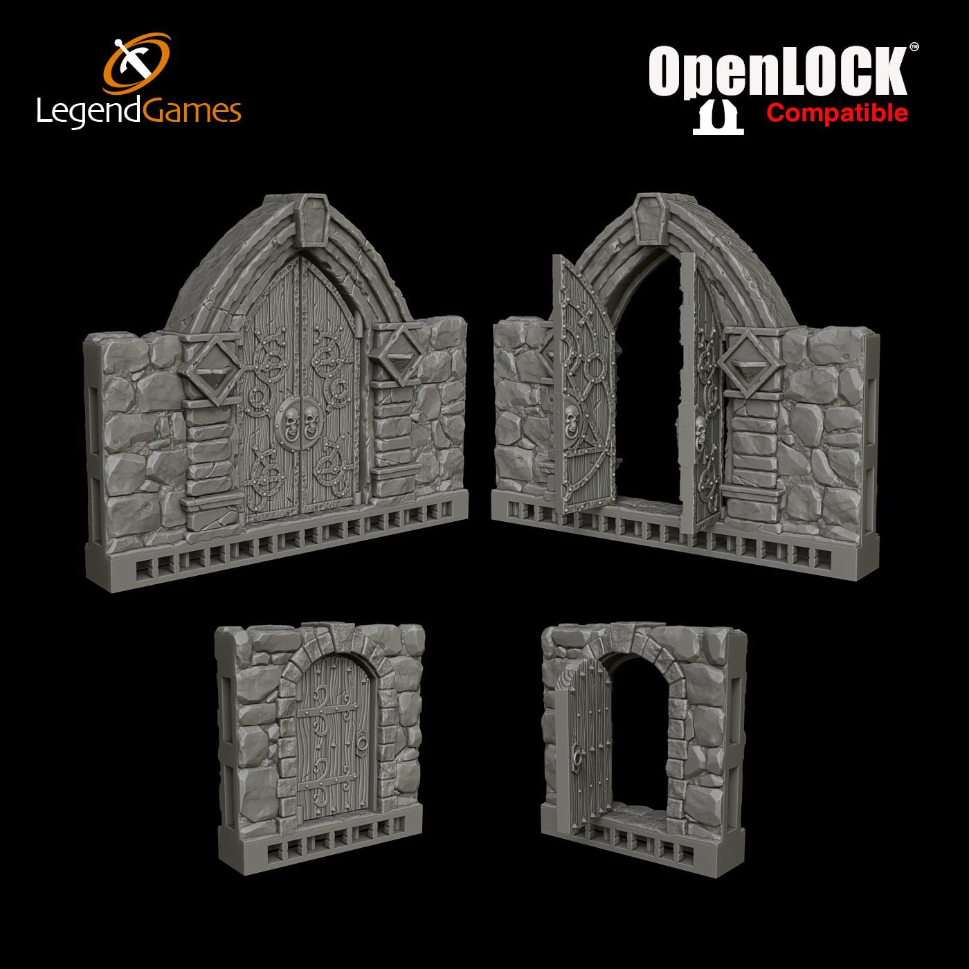 Picture of OpenLOCK compatible opening doors STL file - Main Image