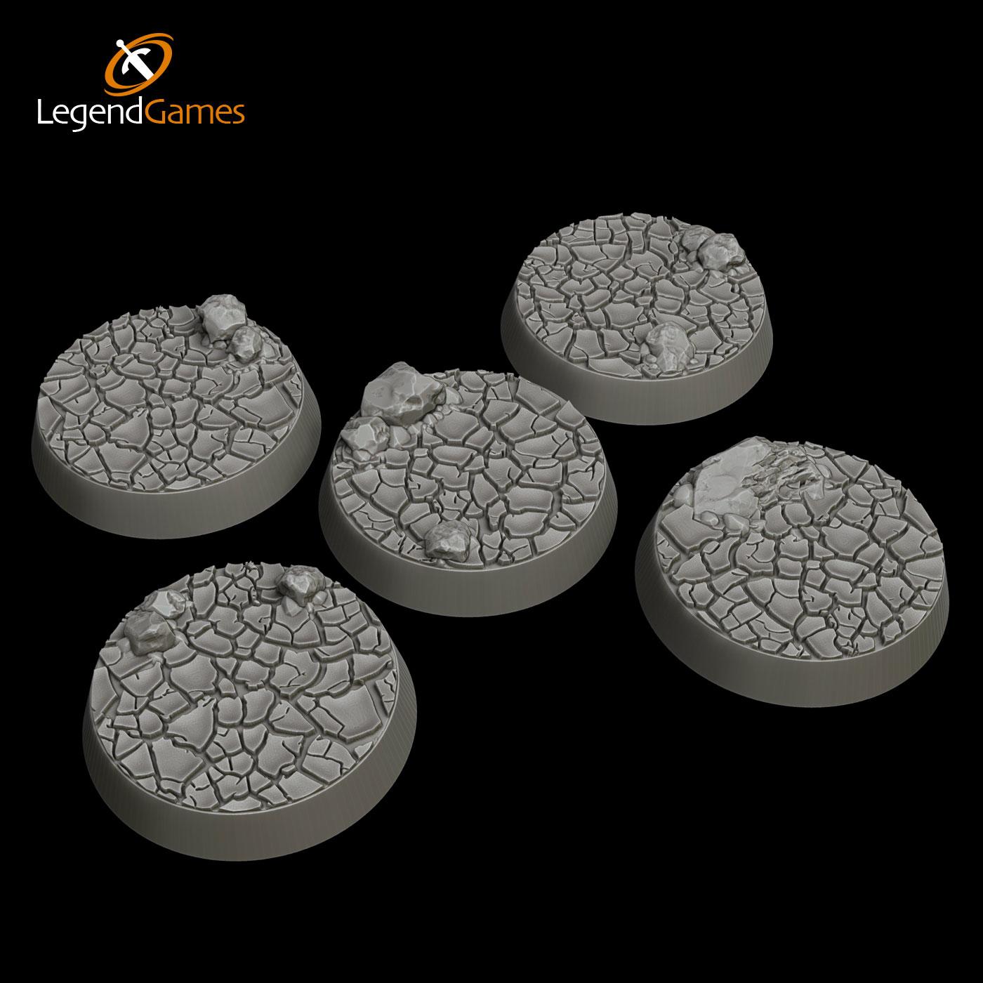 Picture of 25mm round Cracked Mud and Rock bases STL file - Main Image