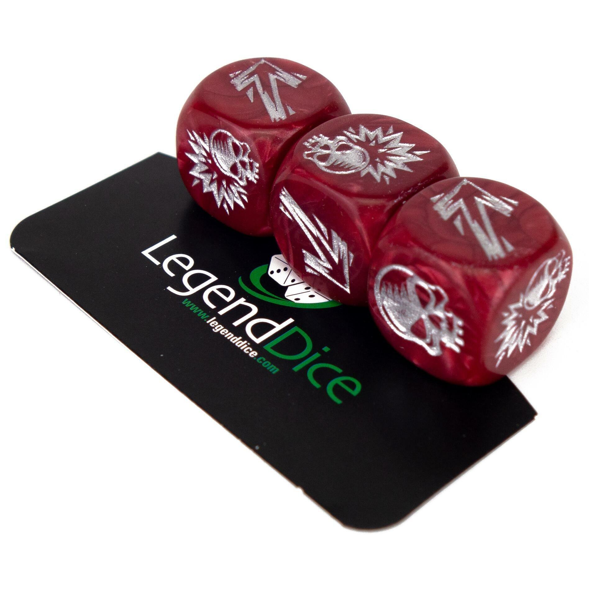 Picture of Blocking Dice Set - Pearl Burgundy (Silver) with bag