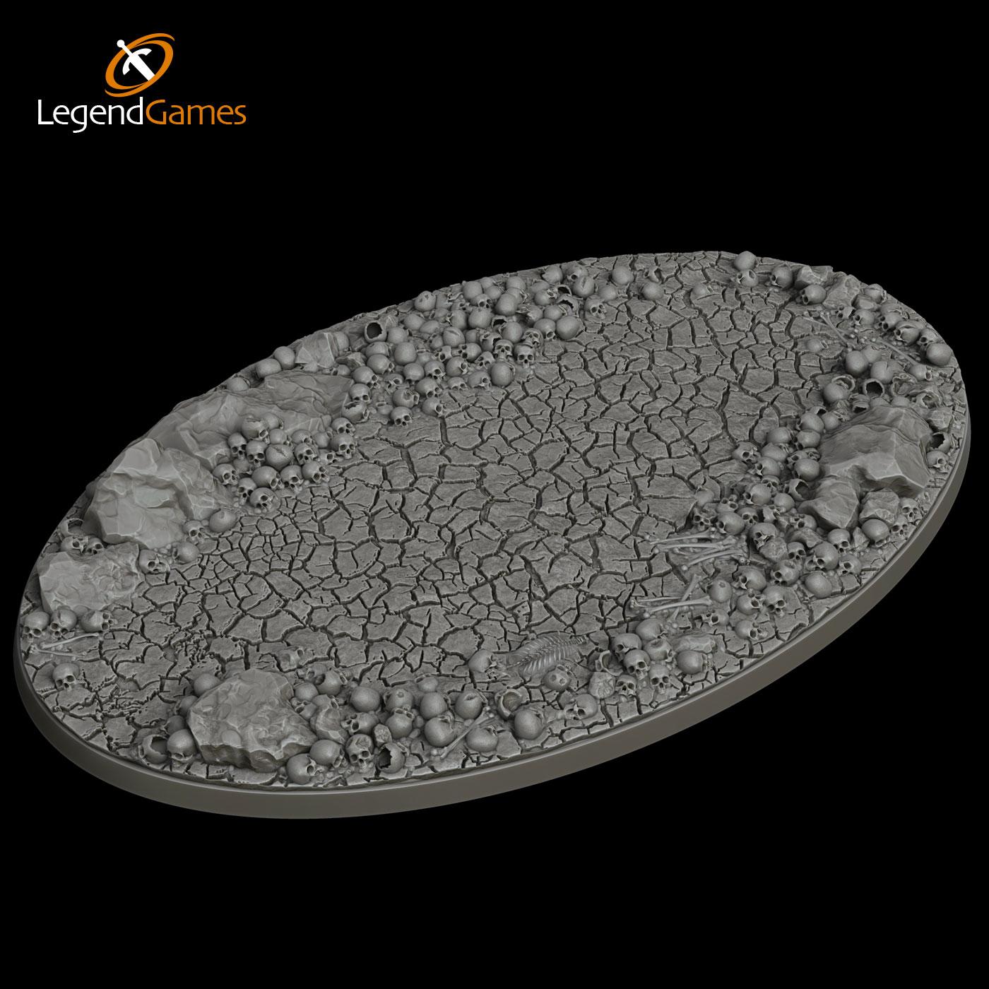 Picture of 170x105mm Oval Skull and cracked earth base STL file - Main Image