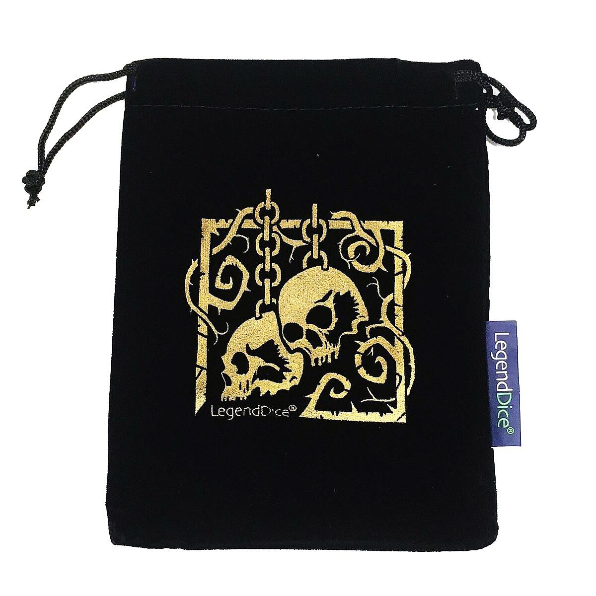 Picture of Skull Dice Bag - Black with Gold - Main Image