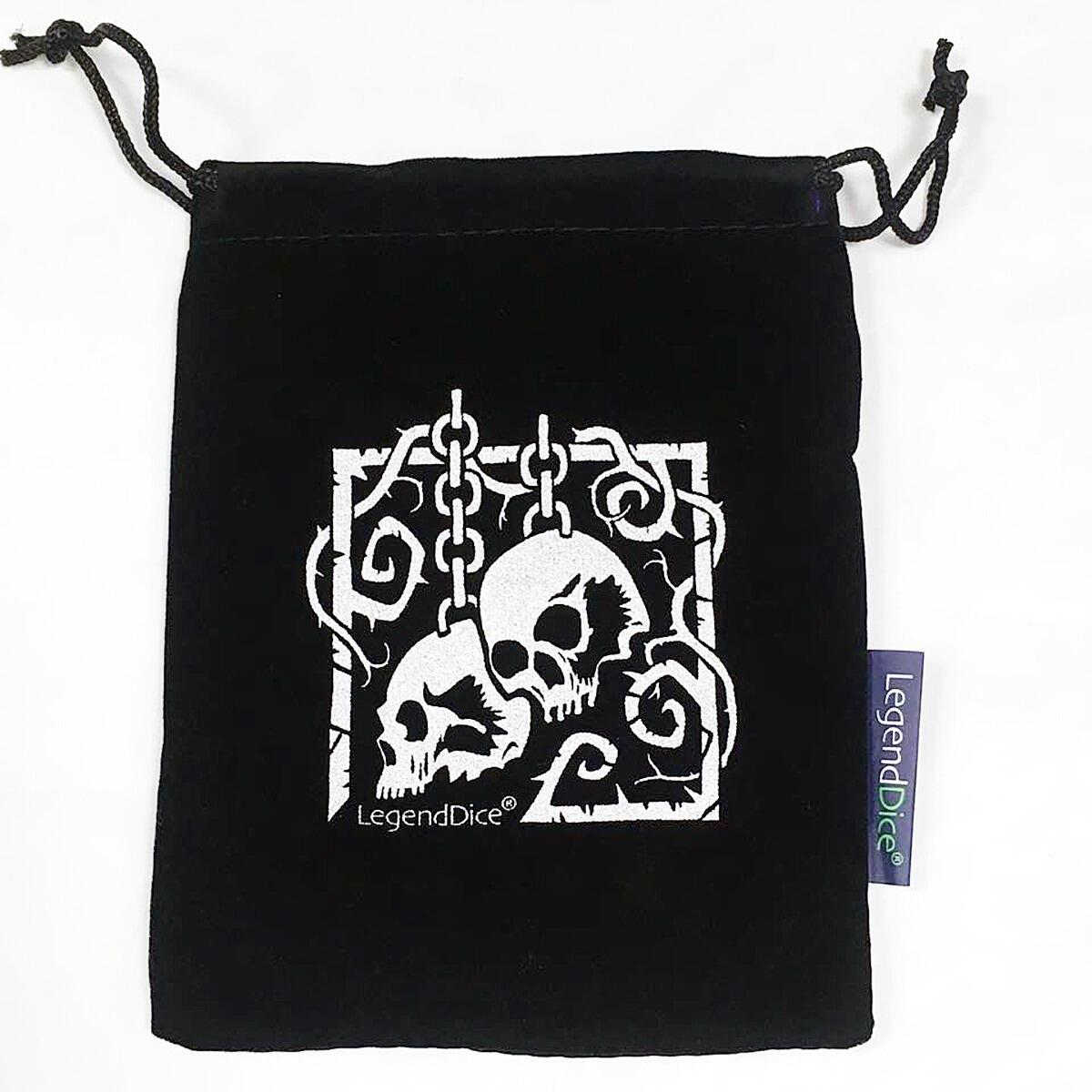 Picture of Skull Dice Bag - Black with Silver - Main Image