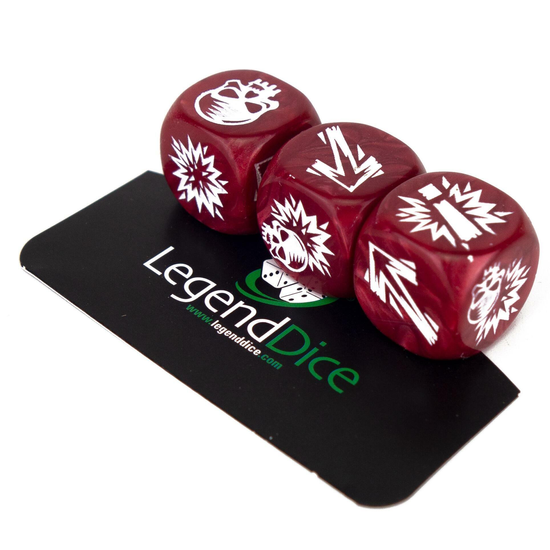 Picture of Blocking Dice Set - Pearl Burgundy (White) with bag