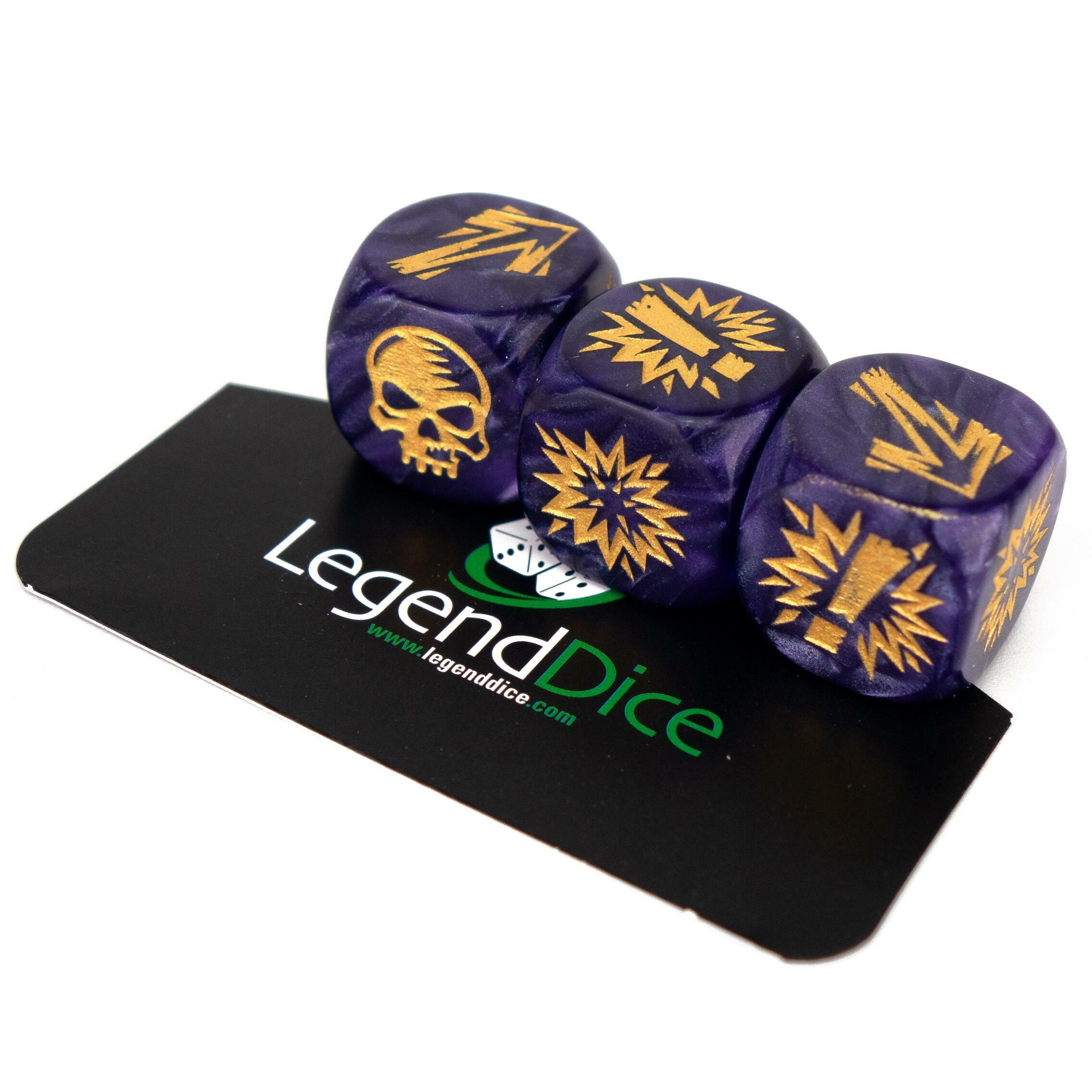 Picture of Blocking Dice Set - Pearl Purple (Gold) with bag