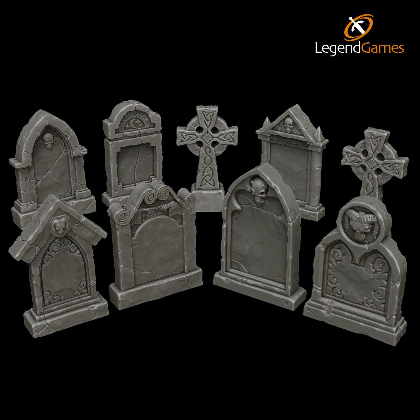 Picture of Tombstone set STL file - Main Image