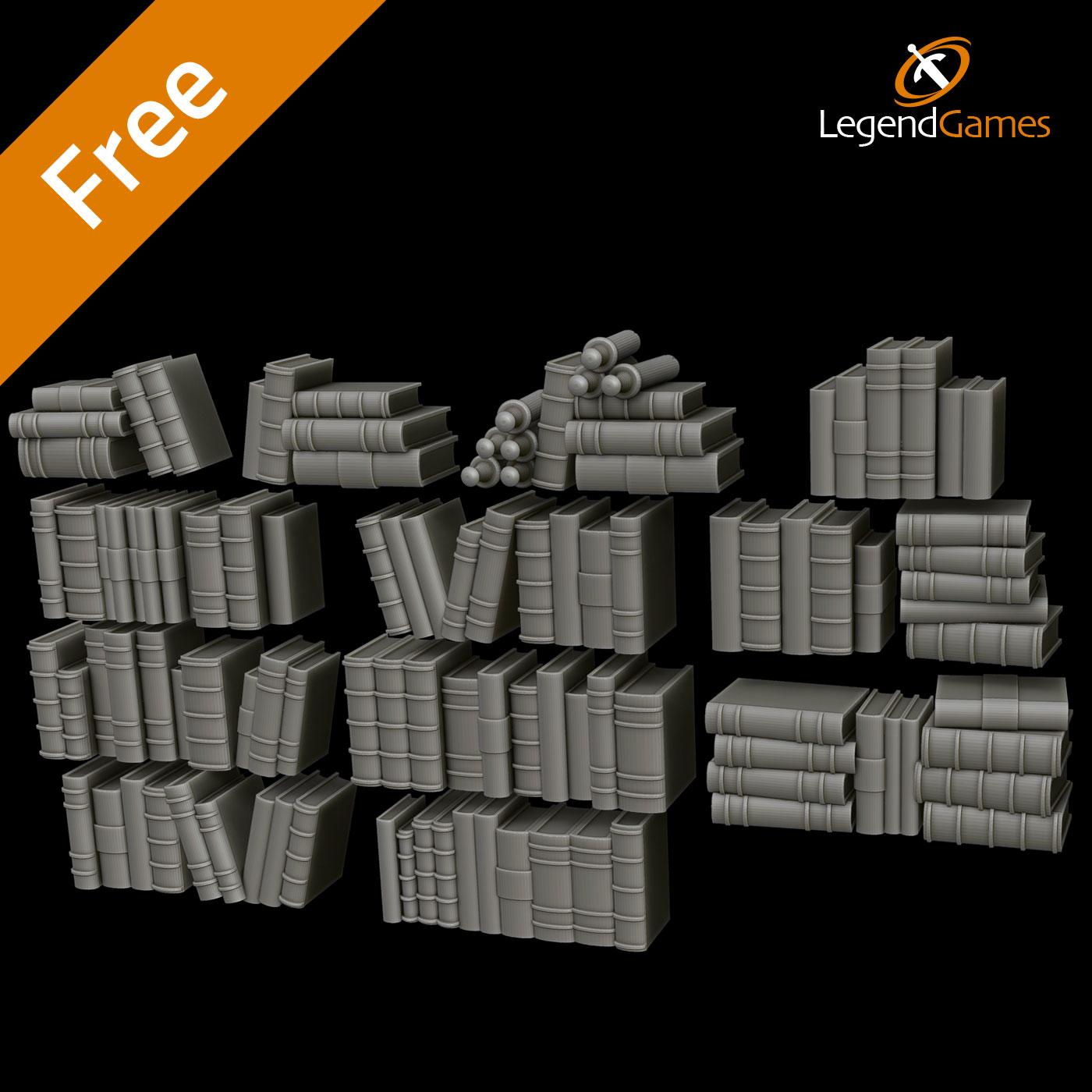 Picture of FREE Arcane books and Accessories set 2 STL file - Main Image