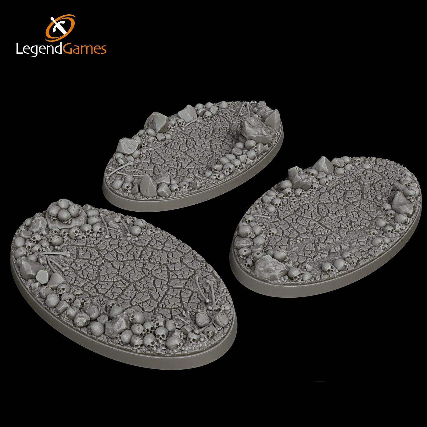 Picture of 90mmx52mm Oval Skull base x3 STL file - Main Image