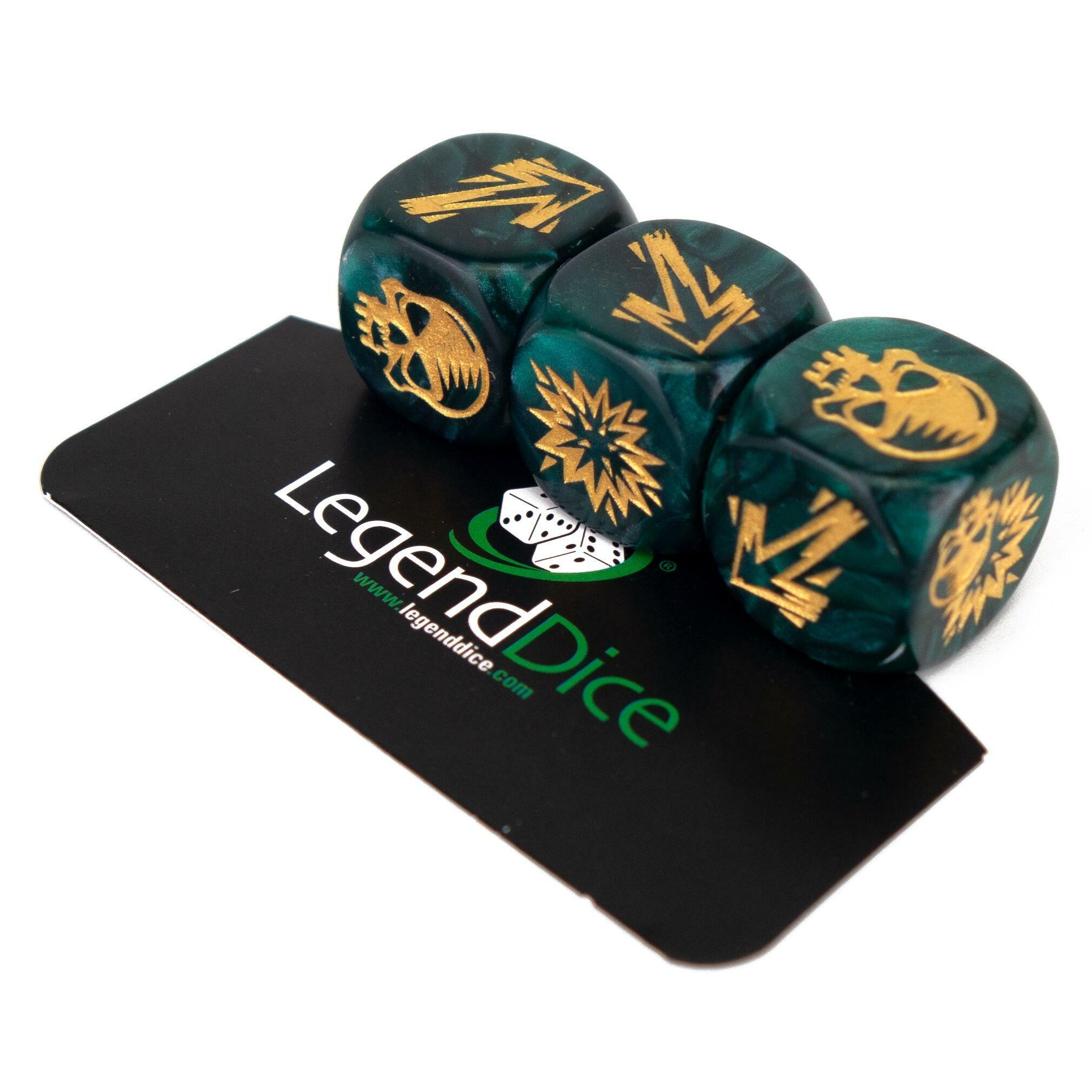 Picture of Blocking Dice Set - Pearl Green (Gold) with bag