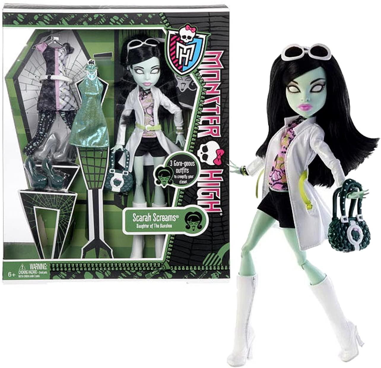 Monster High Mattel Year 2013 I Love Fashion Series Exclusive 11 Inch Doll Set - SCARAH Screams Daughter of The Banshee with 3 Gore-geous Outfits, Purse, Sunglasses, Hairbrush and Doll Stand