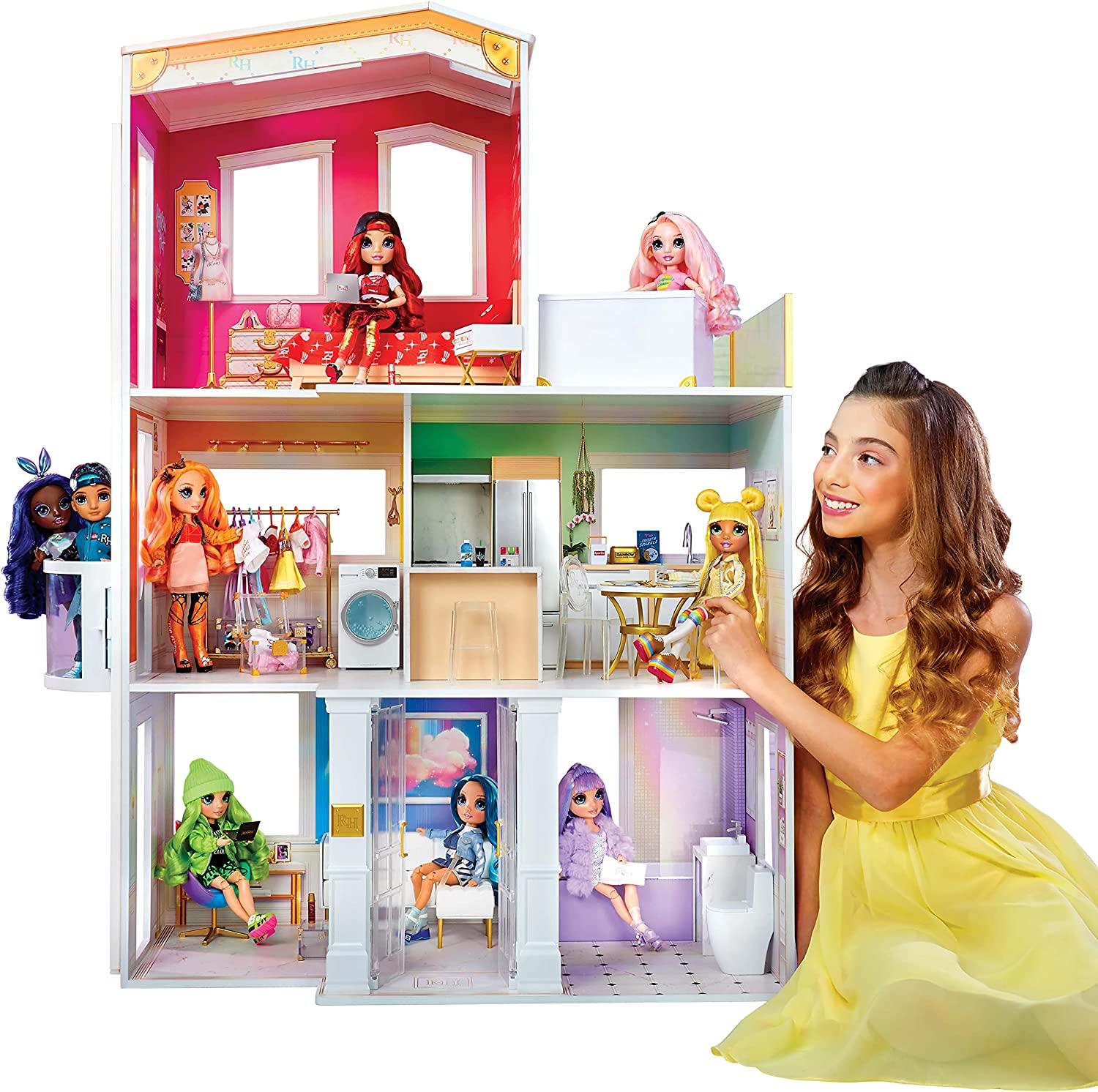 Rainbow High Playset-3-Story Wood Doll House