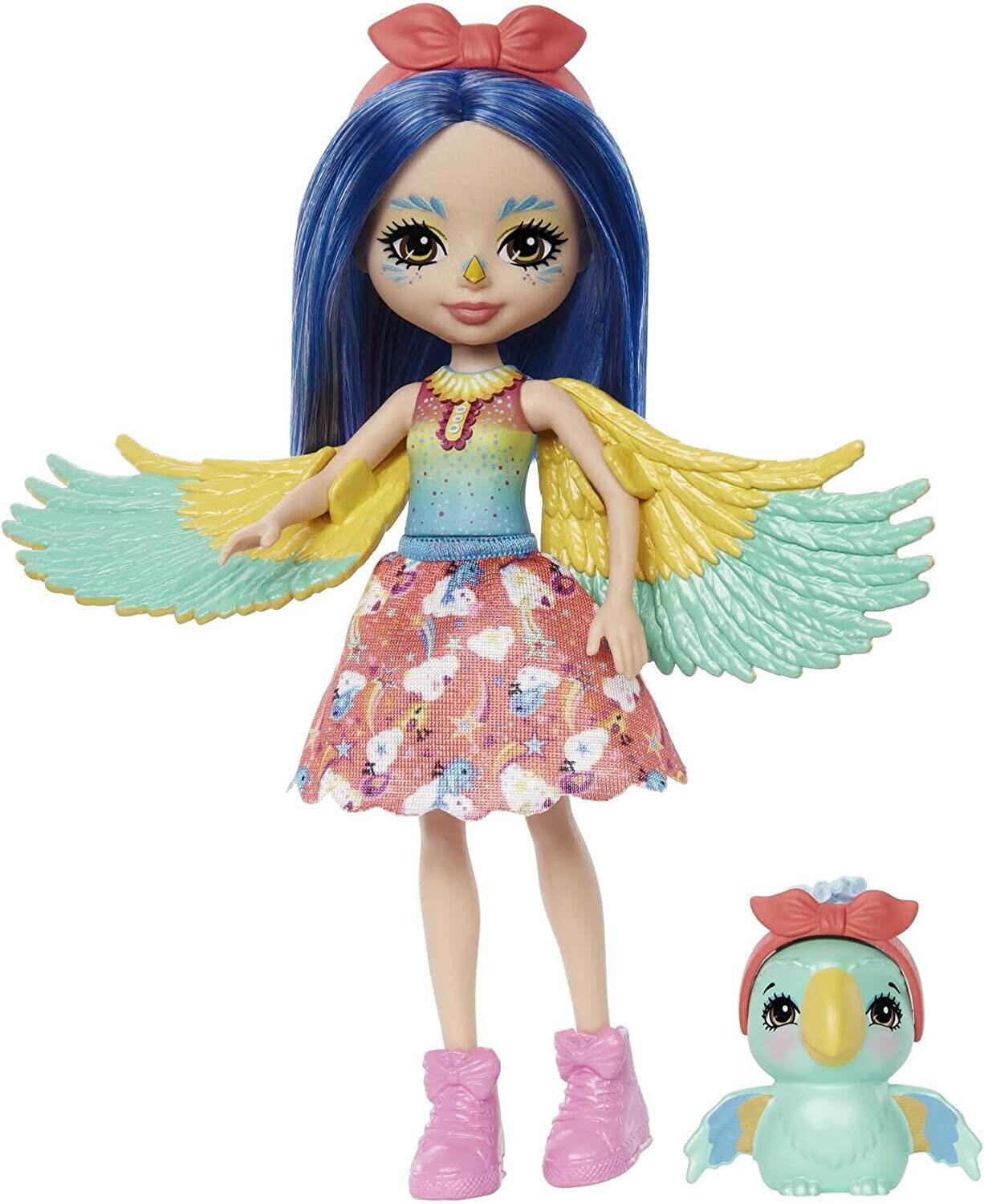 Enchantimals HHB89 Prita Parakeet (Budgies) & Flat Doll