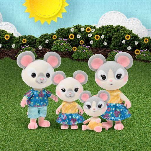 Honey Bee Acres The Cheddars Mouse Family, 4 Miniature Doll Figures