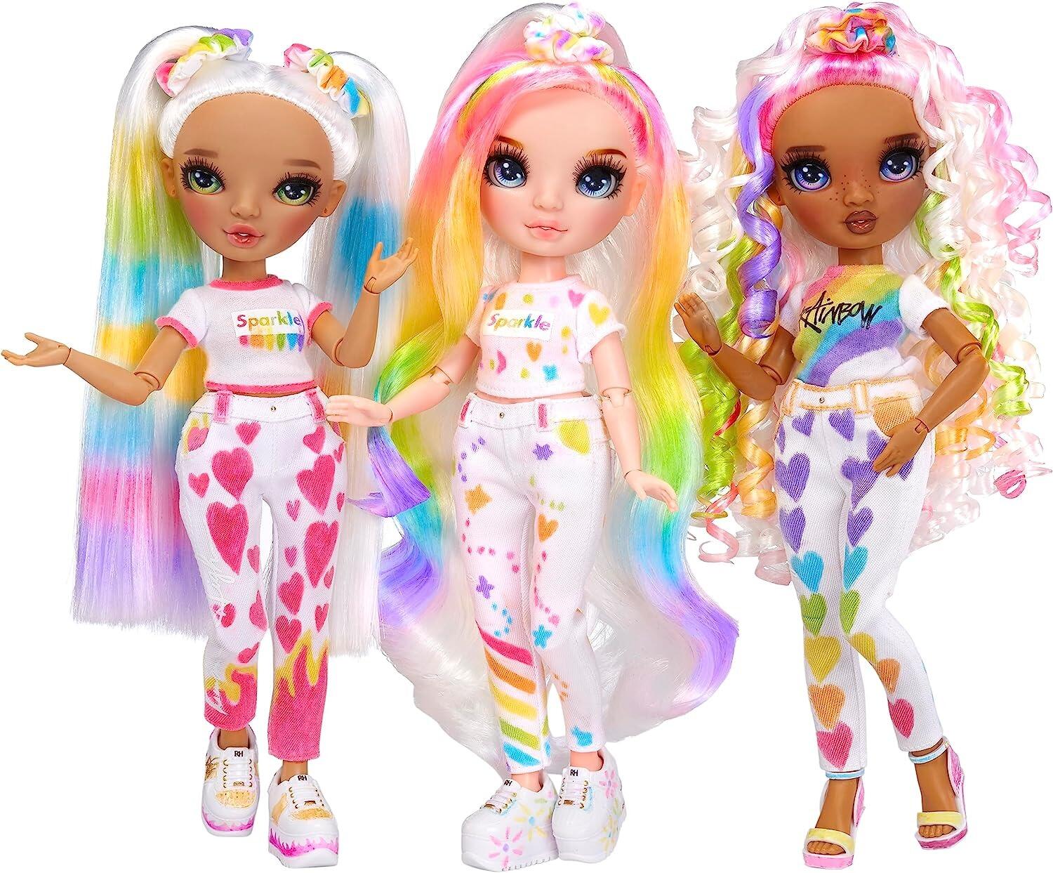 Rainbow High Color & Create Fashion DIY Doll with Purple Eyes, Curly Hair, Bonus Top & Shoes