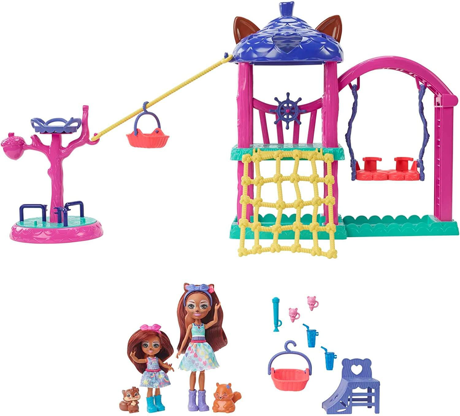 Enchantimals HHC16 City Tails Adventure Playground Playset with 2 Squirrel Dolls
