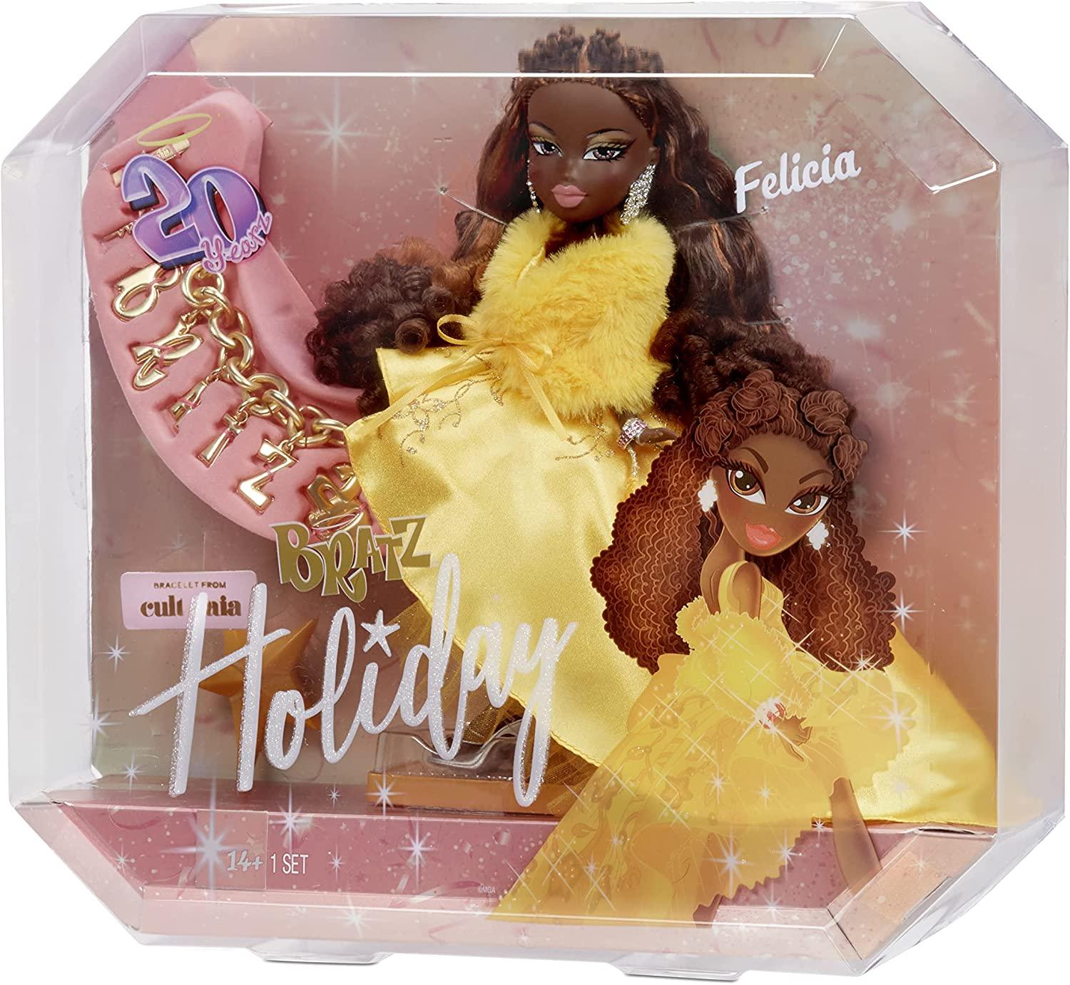 Bratz Holiday 20 Yearz Special Edition Collector Felicia Fashion Doll with Cult Gaia Bracelet
