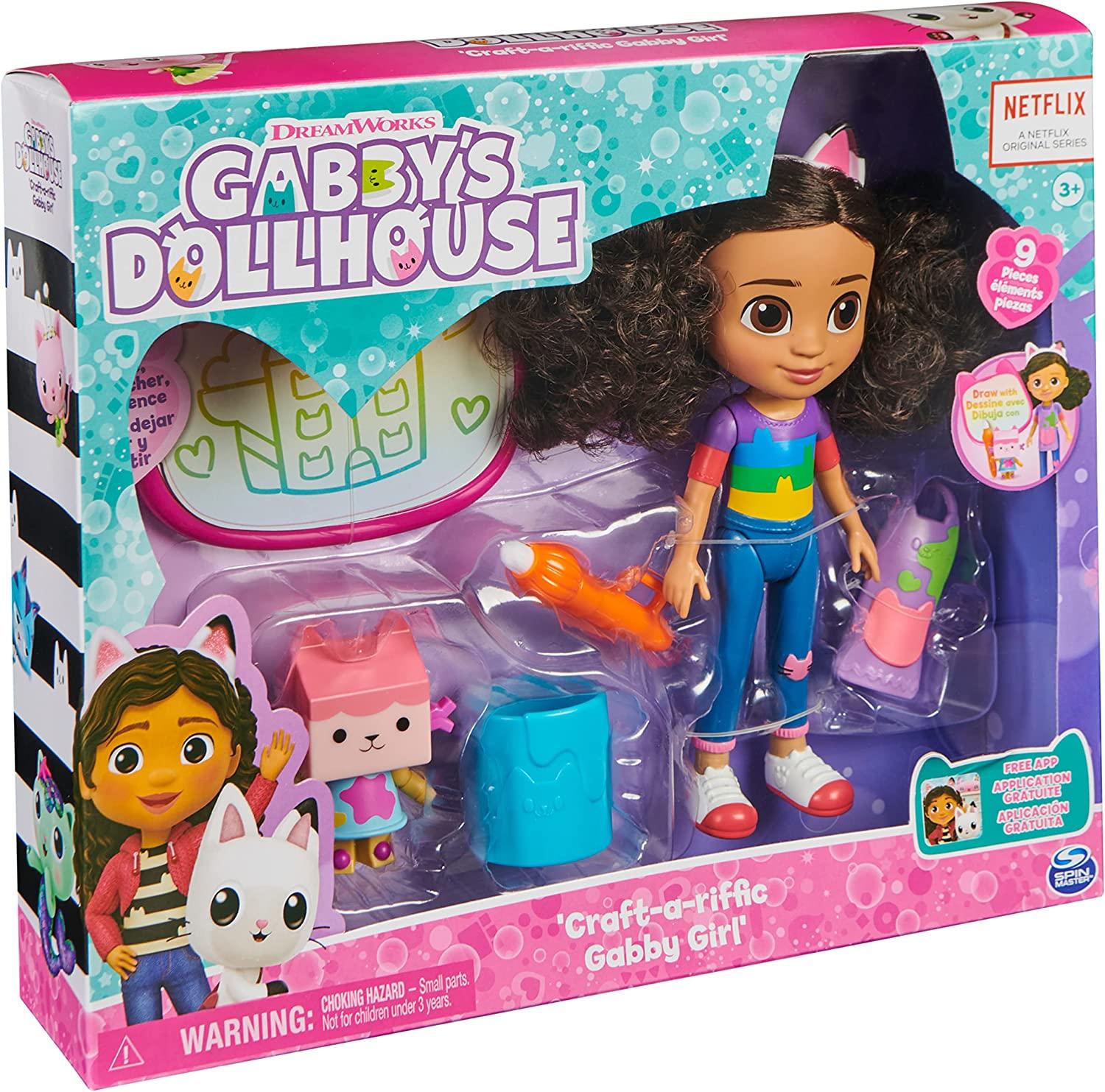 Gabby's Dollhouse, Gabby and Friends Figure Set with Rainbow Doll