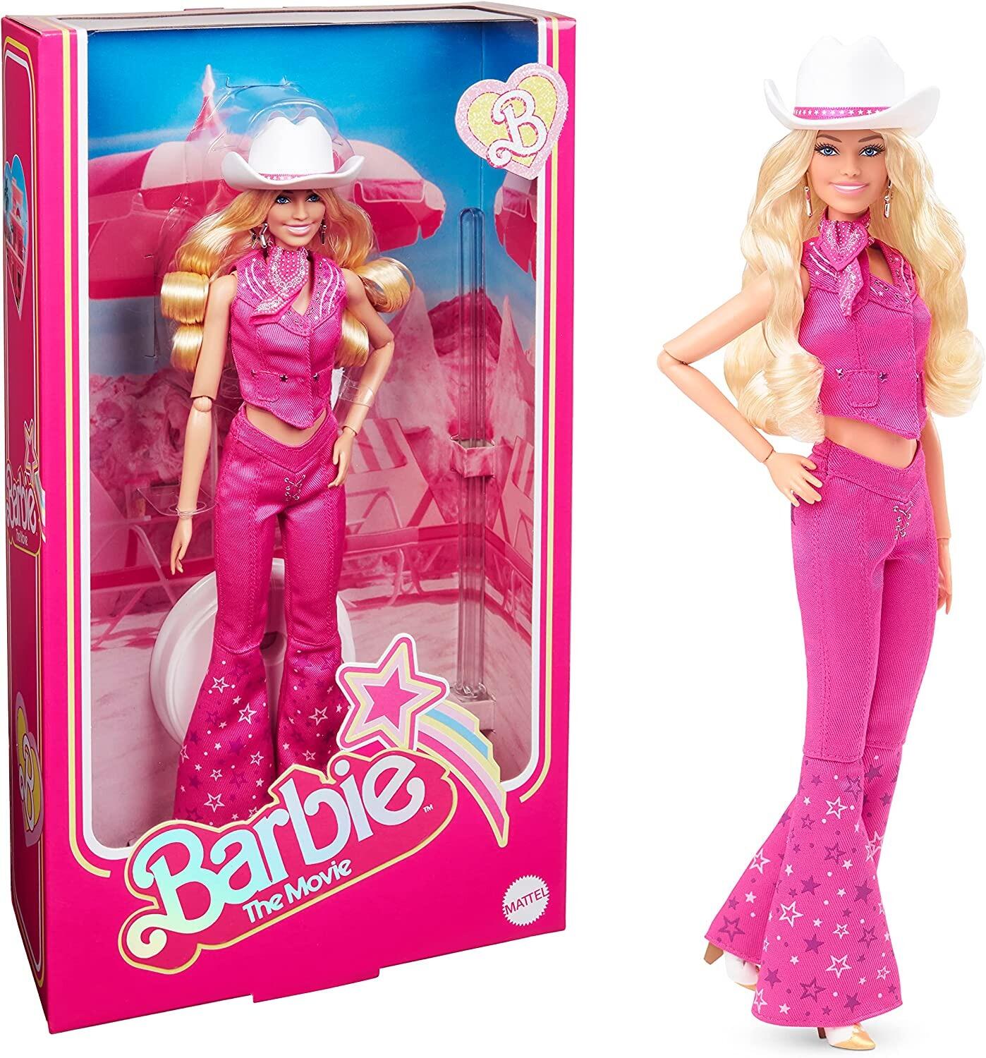Barbie The Movie Doll, Margot Robbie as Barbie, Collectible Doll Wearing Pink Western Outfit with Cowboy Hat