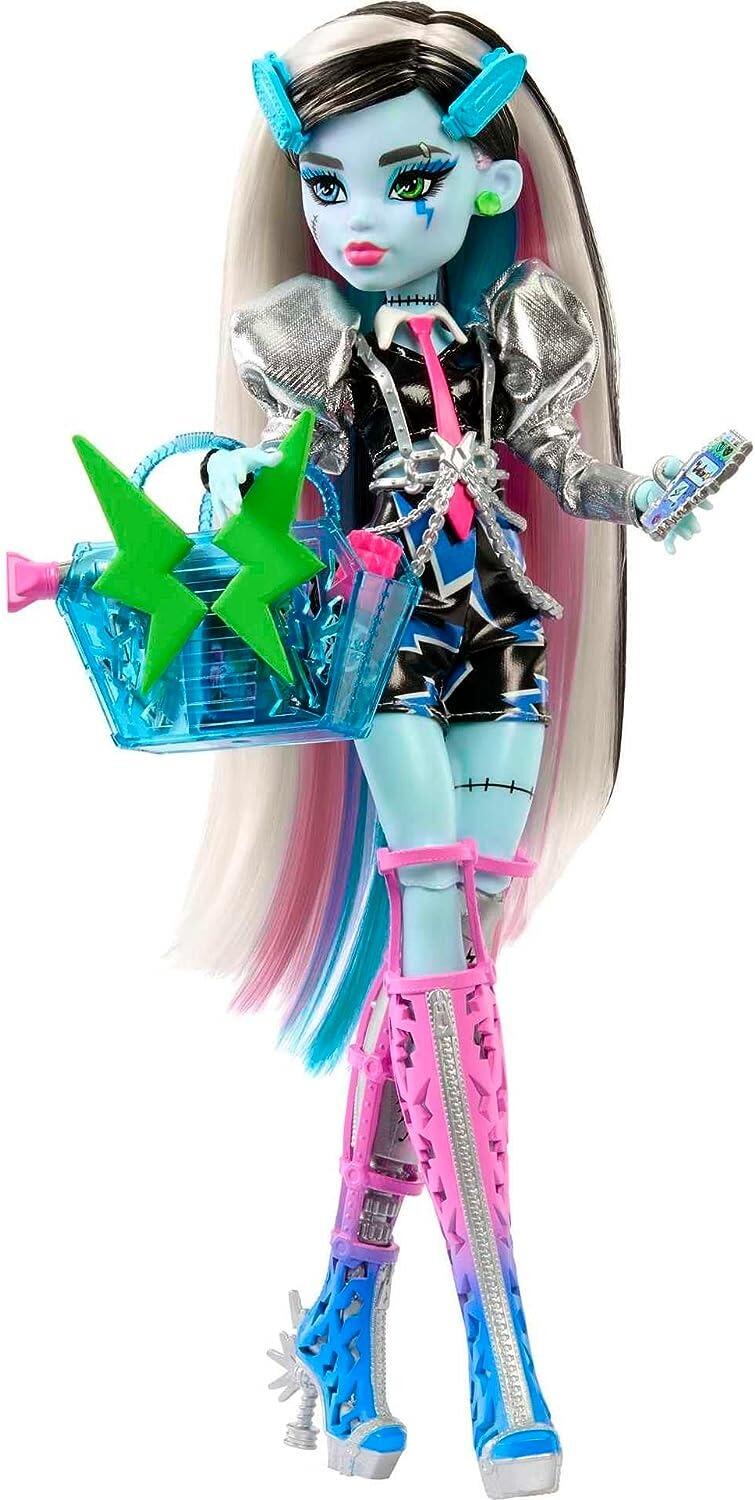 Monster High Doll, Amped Up Frankie Stein Rockstar with Instrument and Performance-Themed Accessories