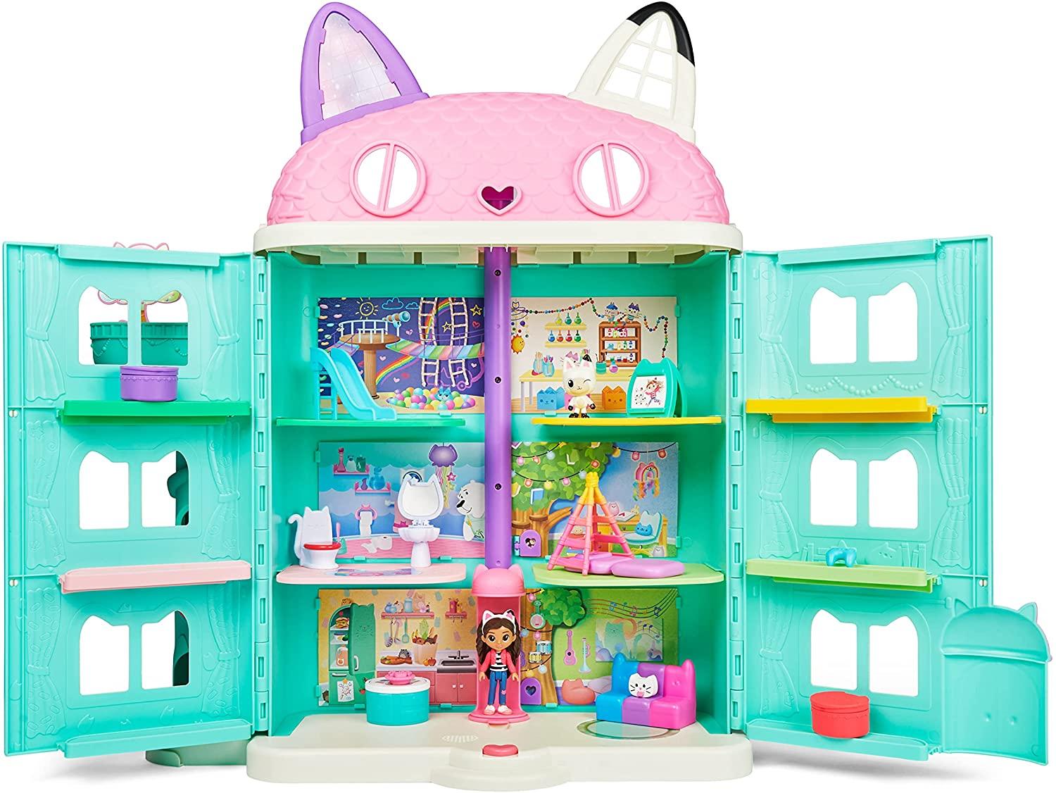 Gabby's Dollhouse, Purrfect Dollhouse with 15 Pieces Including Toy Figures, Furniture, Accessories and Sounds