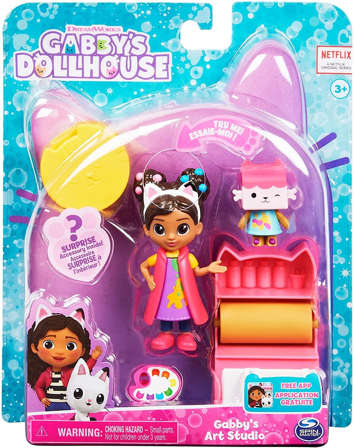 DreamWorks Gabby's Dollhouse, Calendrier de l'Avent 2023, 24 jouets  surprises avec figurines, autocollants et accessoires de la maison magique