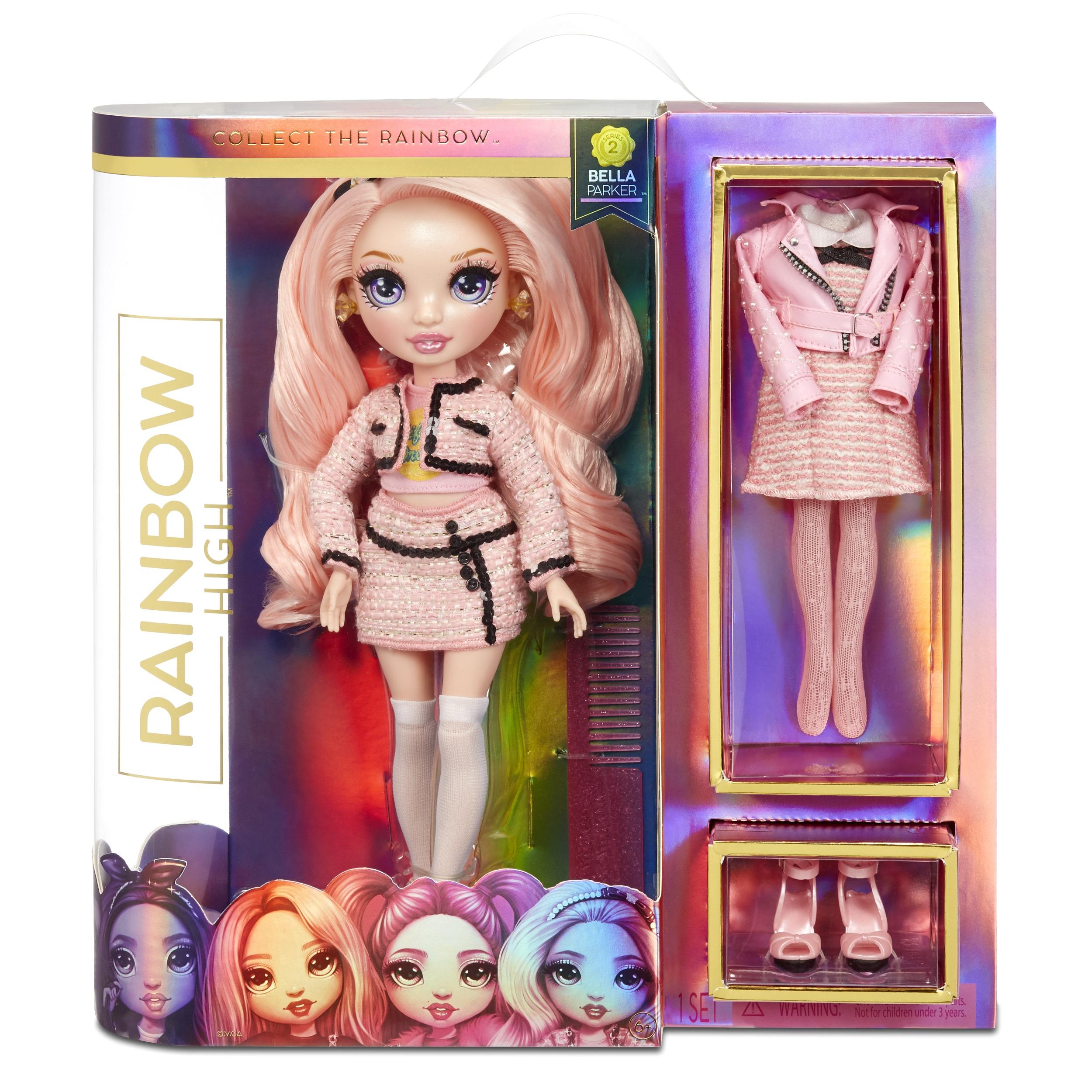 Rainbow High Bella Parker – Pink Fashion Doll with 2 Outfits