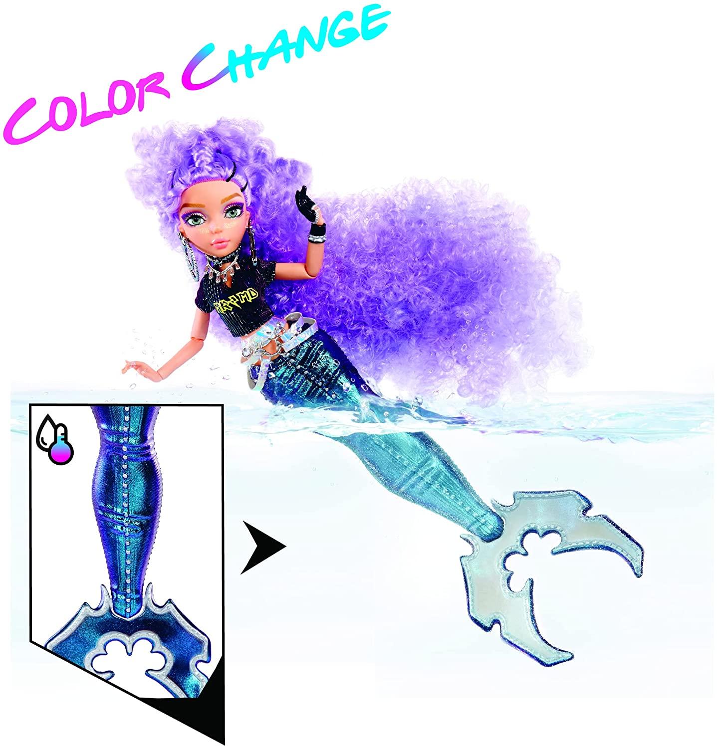 MERMAZE MERMAIDZ™ Winter Waves Nera™ Mermaid Fashion Doll with Color Change  Fin, Glitter-Filled Tail and Accessories