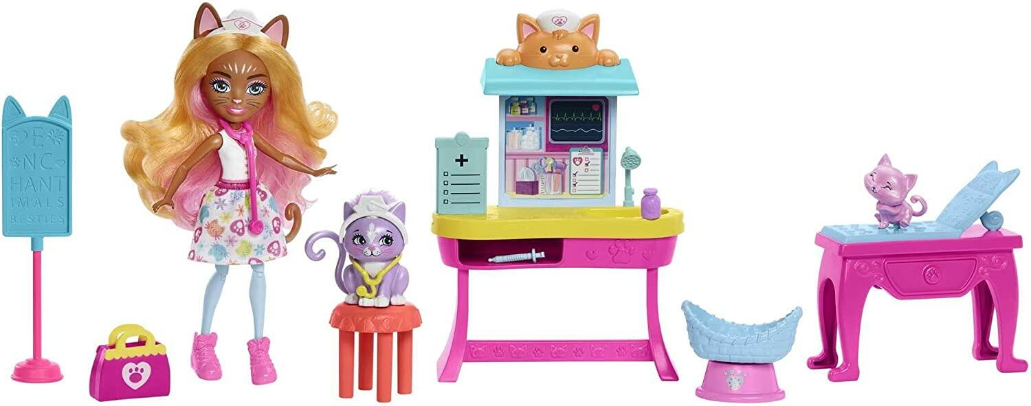 Enchantimals City Tails Doll and Play Set, Feel-good Doctor's Practice with Doll