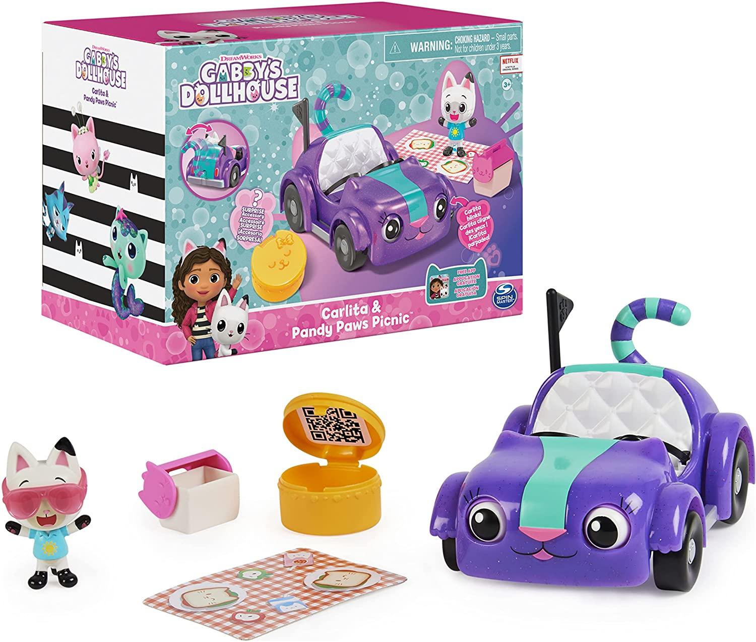 Gabby's Dollhouse, Carlita Toy Car with Pandy Paws