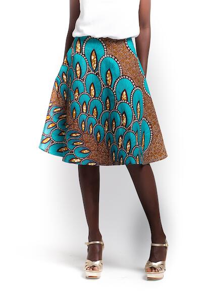 African Ankara A-Line Skirt
