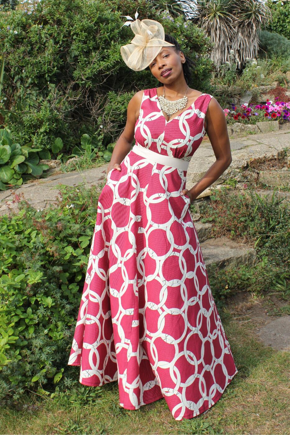African Print Maxi Dresses for Wedding Guests & Bridesmaids - Makemba Fit & Flare  Dress