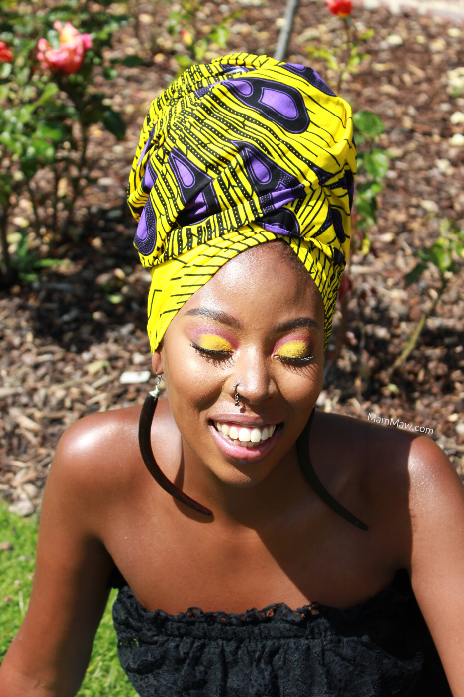 Teal African fabric Head wraps, African headwraps / HT362