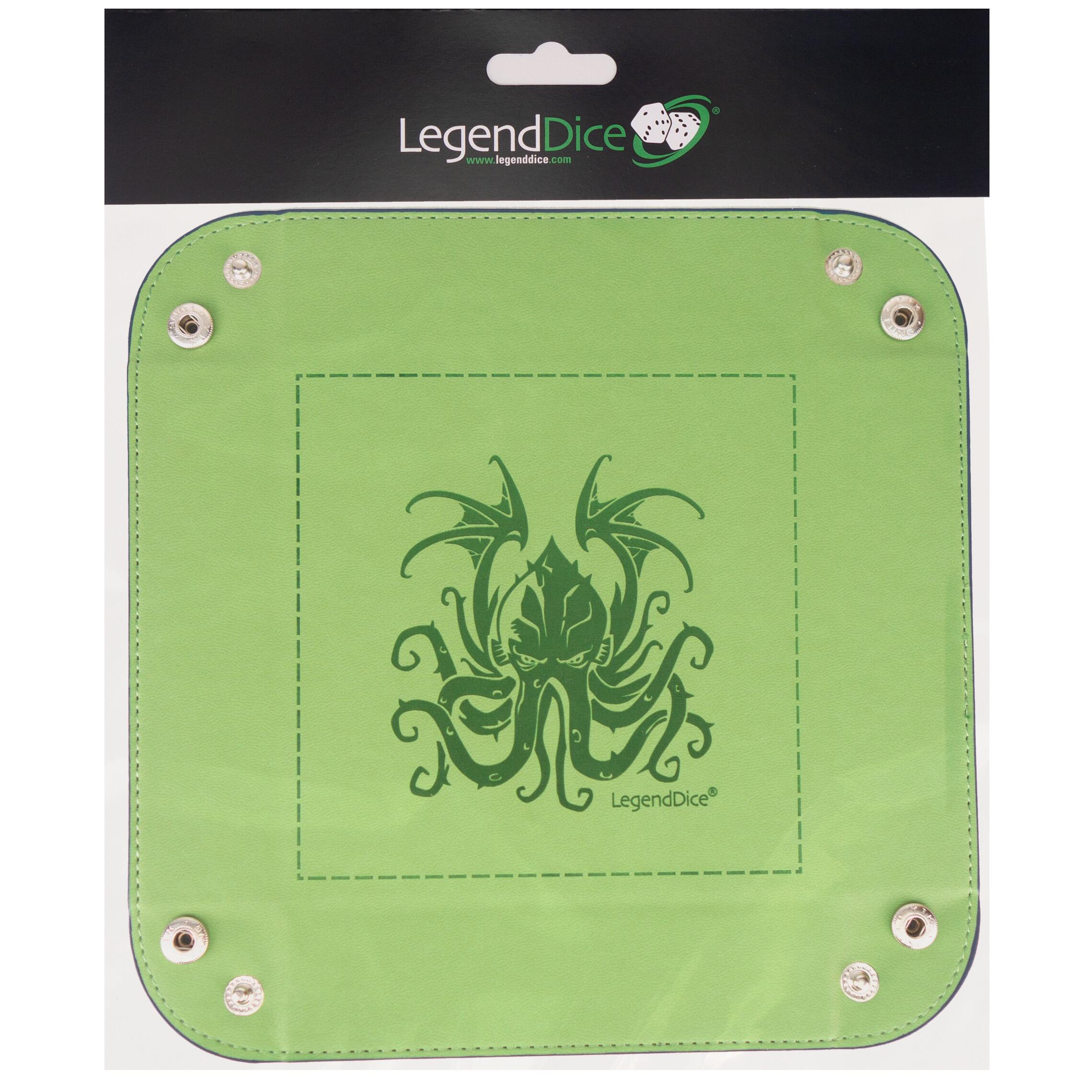 Picture of stock item LG-DT-LG-SQ-010-TE - Picture Dice Tray - Green Cthulhu, Tent RRP: P2