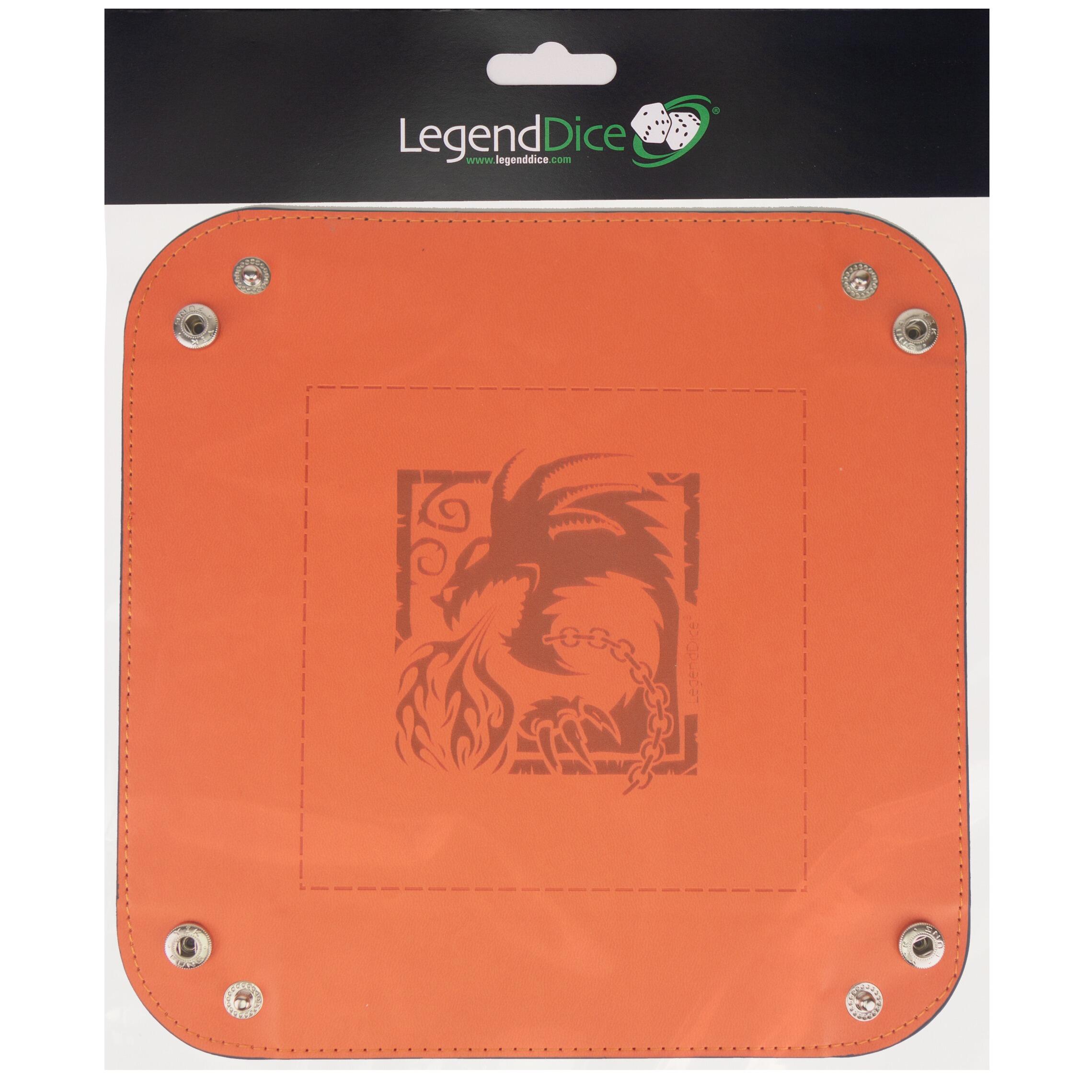 Picture of stock item LG-DT-LG-SQ-013-TE - Picture Dice Tray - Orange Dragon, Tent RRP: P2